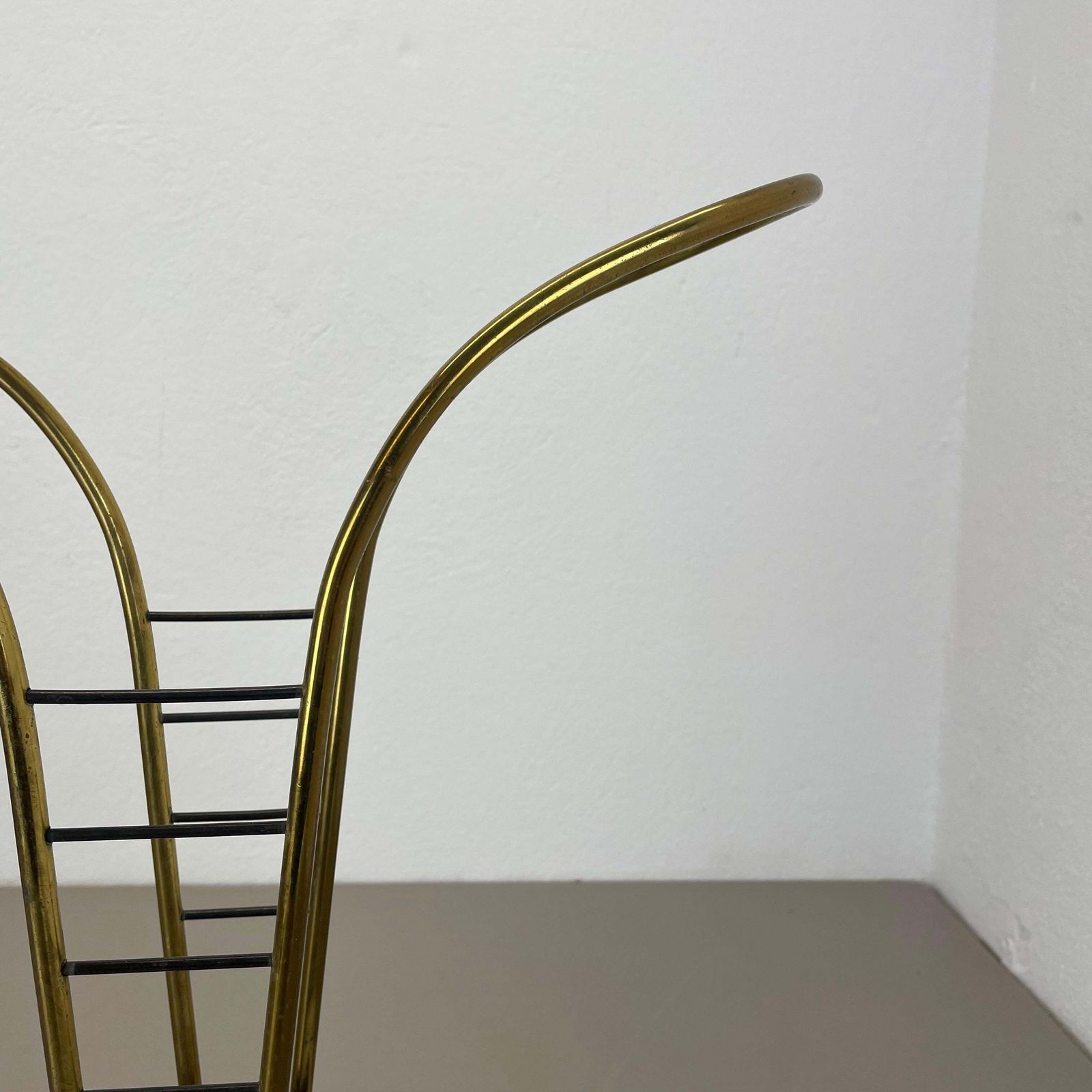 Original Mid Century Metal Brass Modernist Bauhaus Umbrella Stand Germany, 1950s photo Home Decor