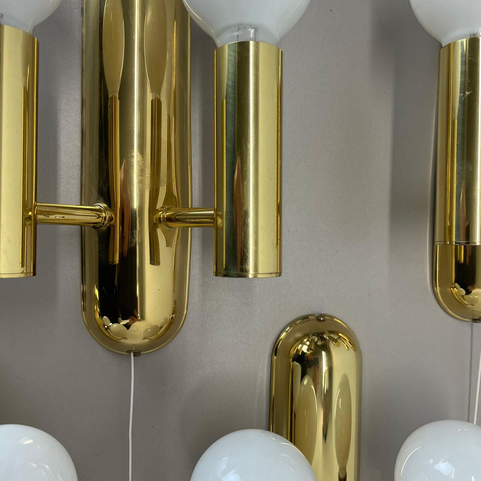 2 Of 4 Pop Art Space Age Brass Wall Light By Sölken Lights Germany, 1980s photo vinterior
