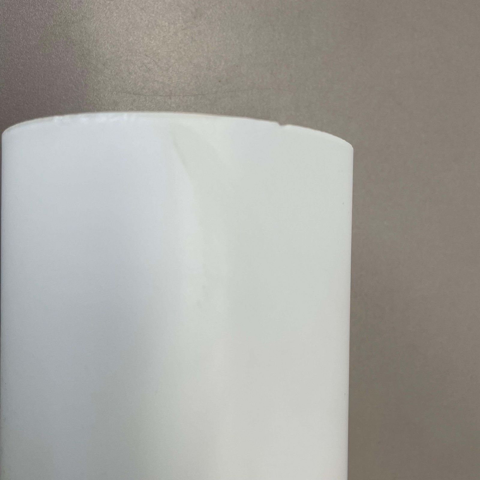 Lighting Rare Xxl 40cm Silver Metal And Satin Glass Tube "Torch" Wall Light, Italy 1970s photo