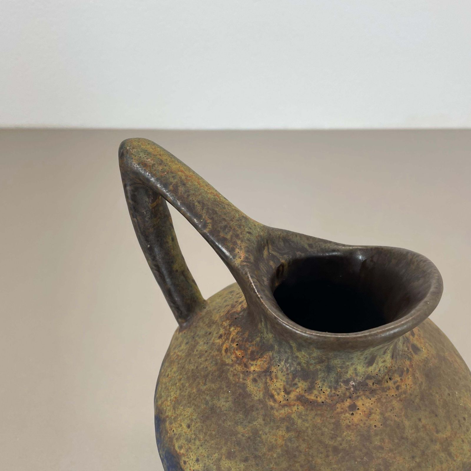Extraordinary Superglaze Pottery Fat Lava Vase By Es Keramik, Germany, Wgp 1970s photo buy