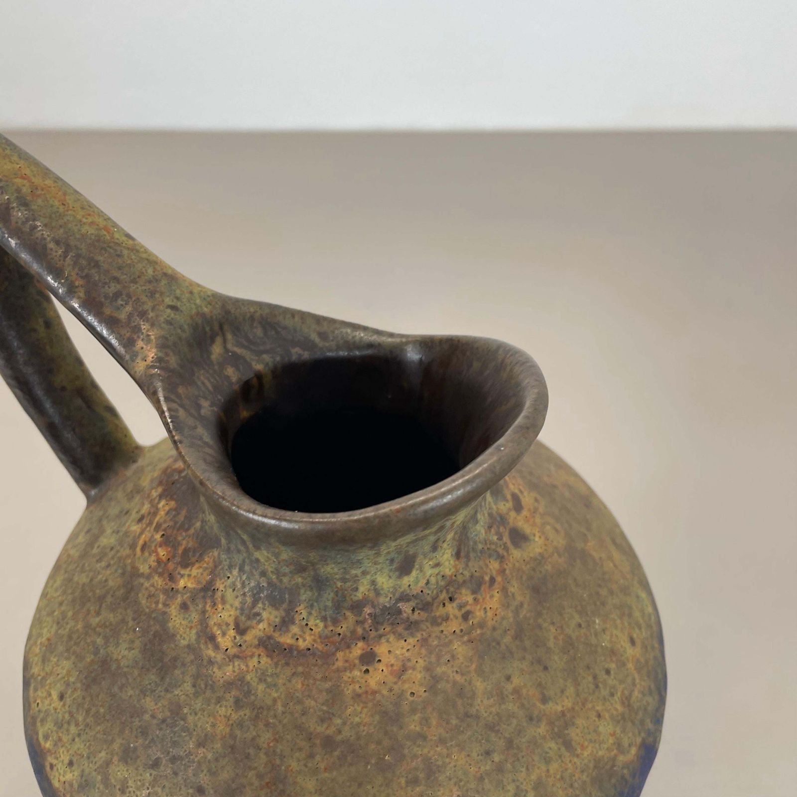 Extraordinary Superglaze Pottery Fat Lava Vase By Es Keramik, Germany, Wgp 1970s photo vintage