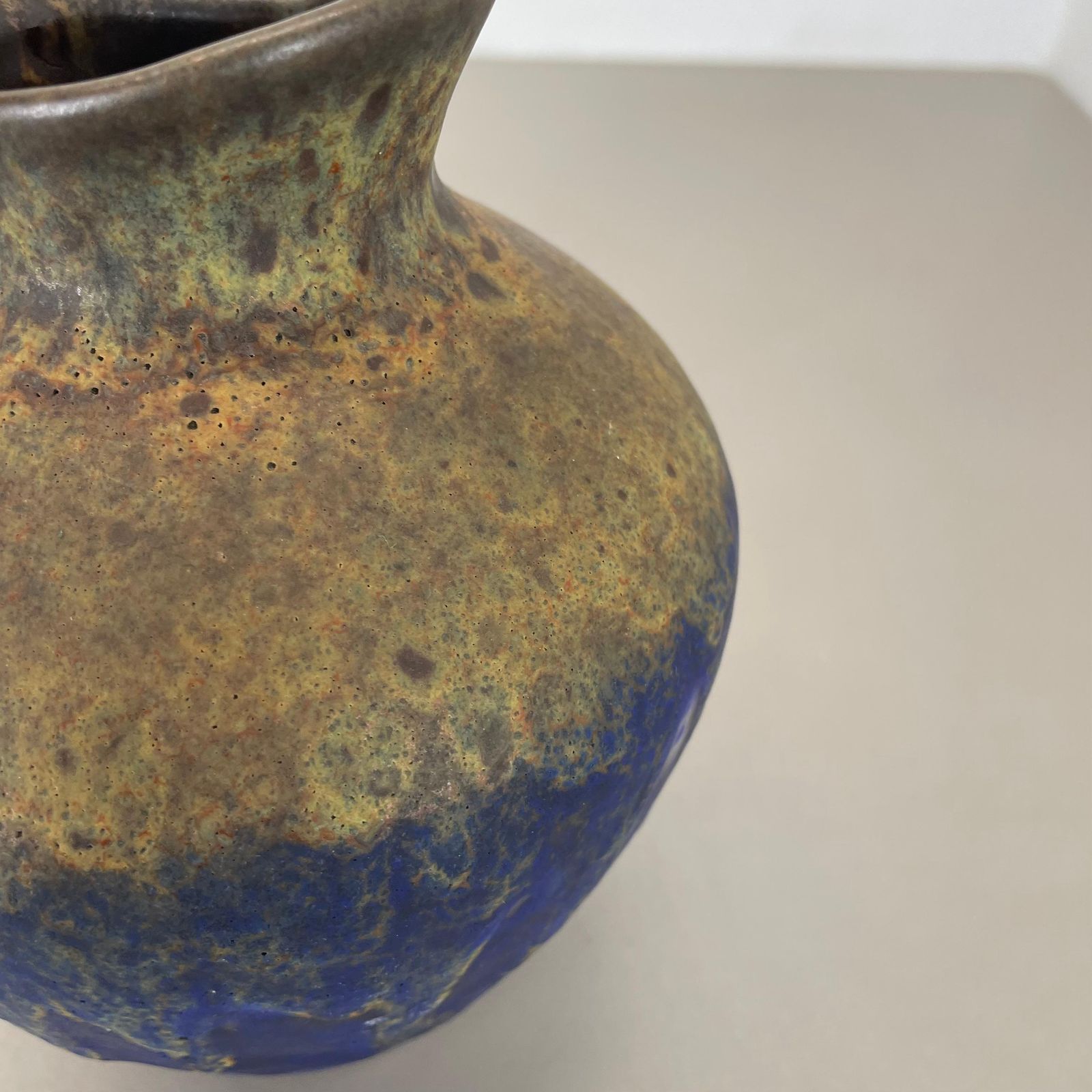 photo furniture Extraordinary Superglaze Pottery Fat Lava Vase By Es Keramik, Germany, Wgp 1970s