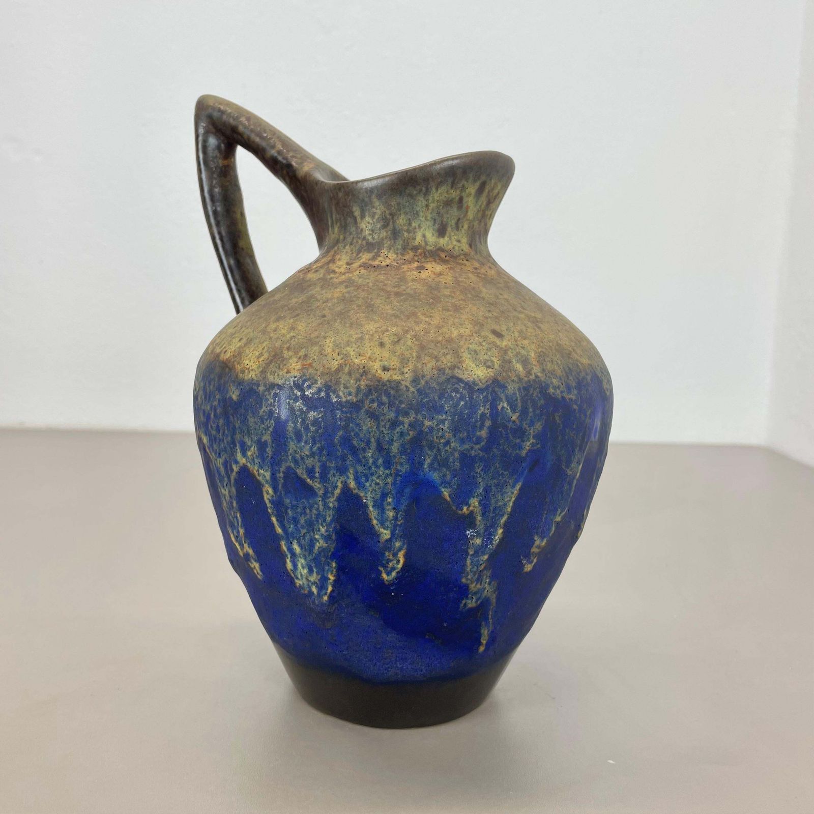 398.0 Extraordinary Superglaze Pottery Fat Lava Vase By Es Keramik, Germany, Wgp 1970s photo