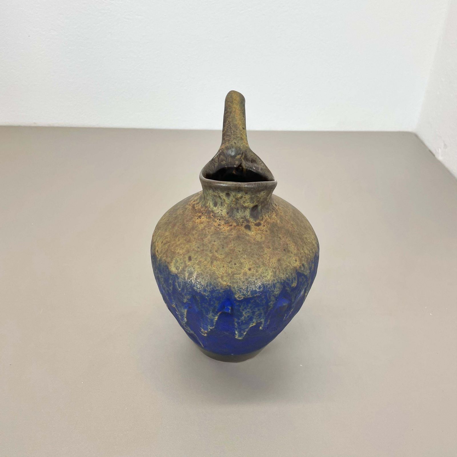 photo vinterior Extraordinary Superglaze Pottery Fat Lava Vase By Es Keramik, Germany, Wgp 1970s