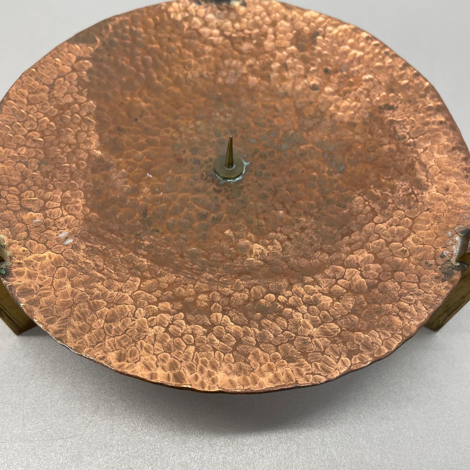 Home Decor Modernist Sculptural Auböck Style Brutalist Copper Candleholder, Austria 1950 photo
