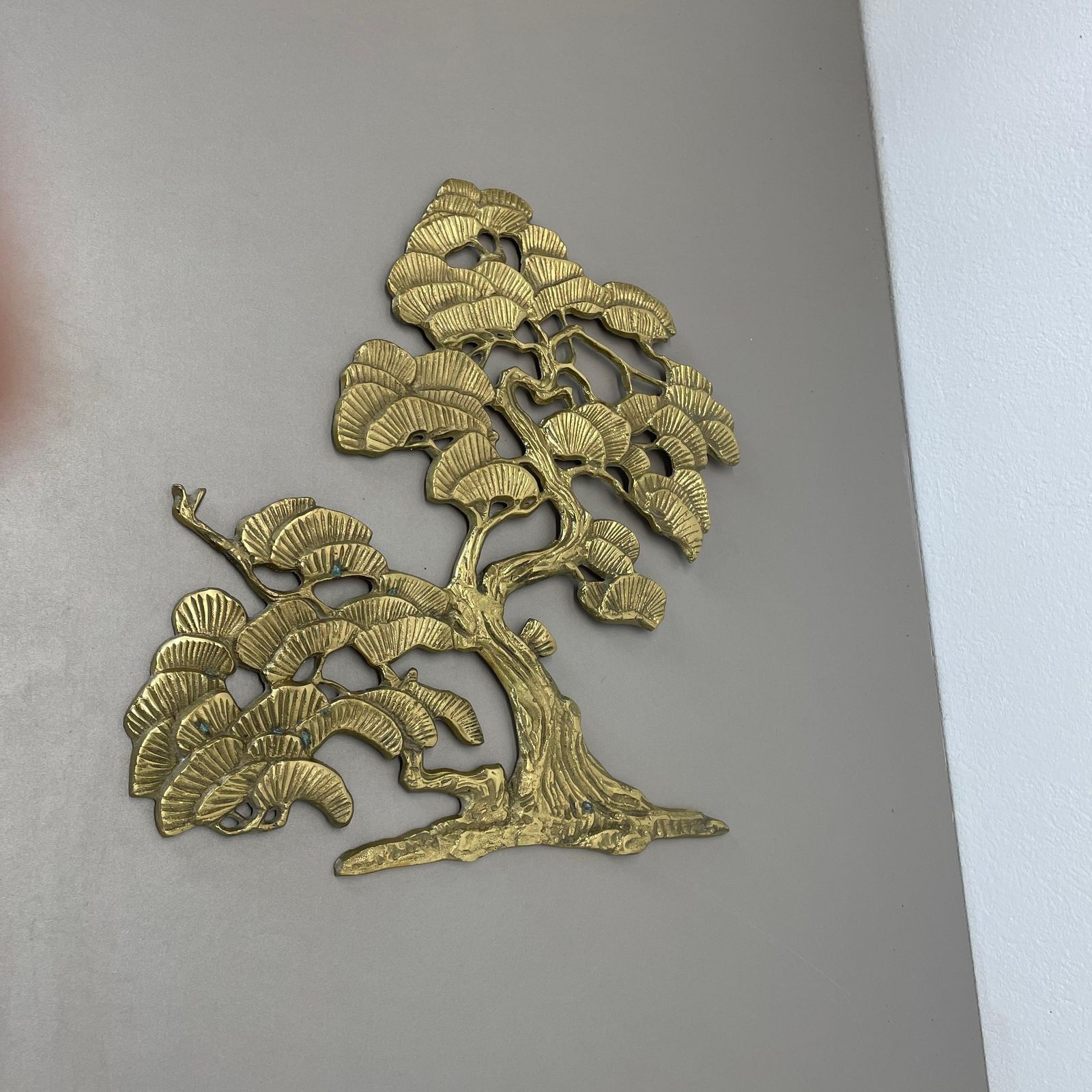 photo furniture Vintage Modernist Brass Wall Object Decoration Sculpture Bonsai, Germany, 1960s