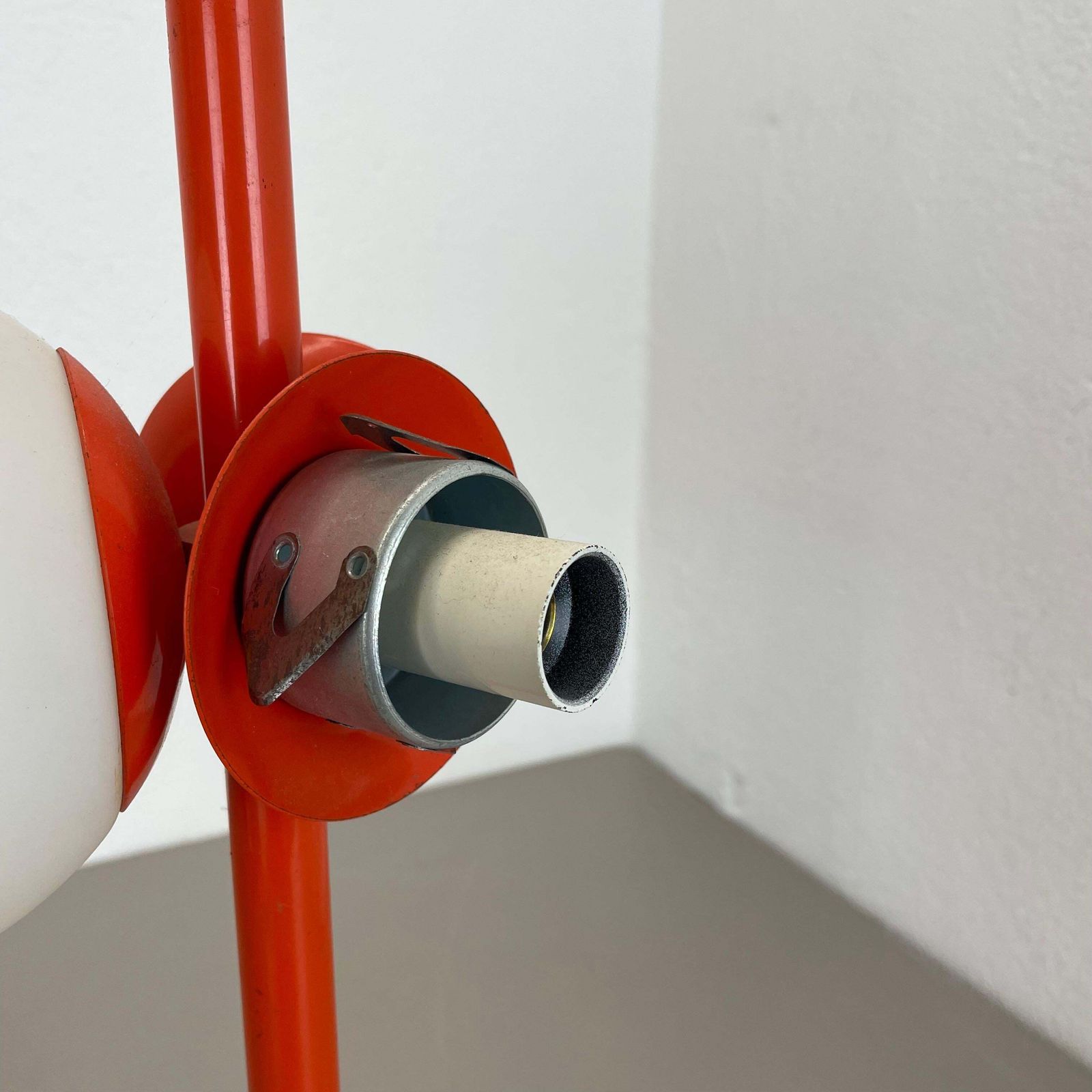 1256.0 1 Of 2 Modernist Orange Sputnik Table Light Kaiser Leuchten, 1970s Germany photo