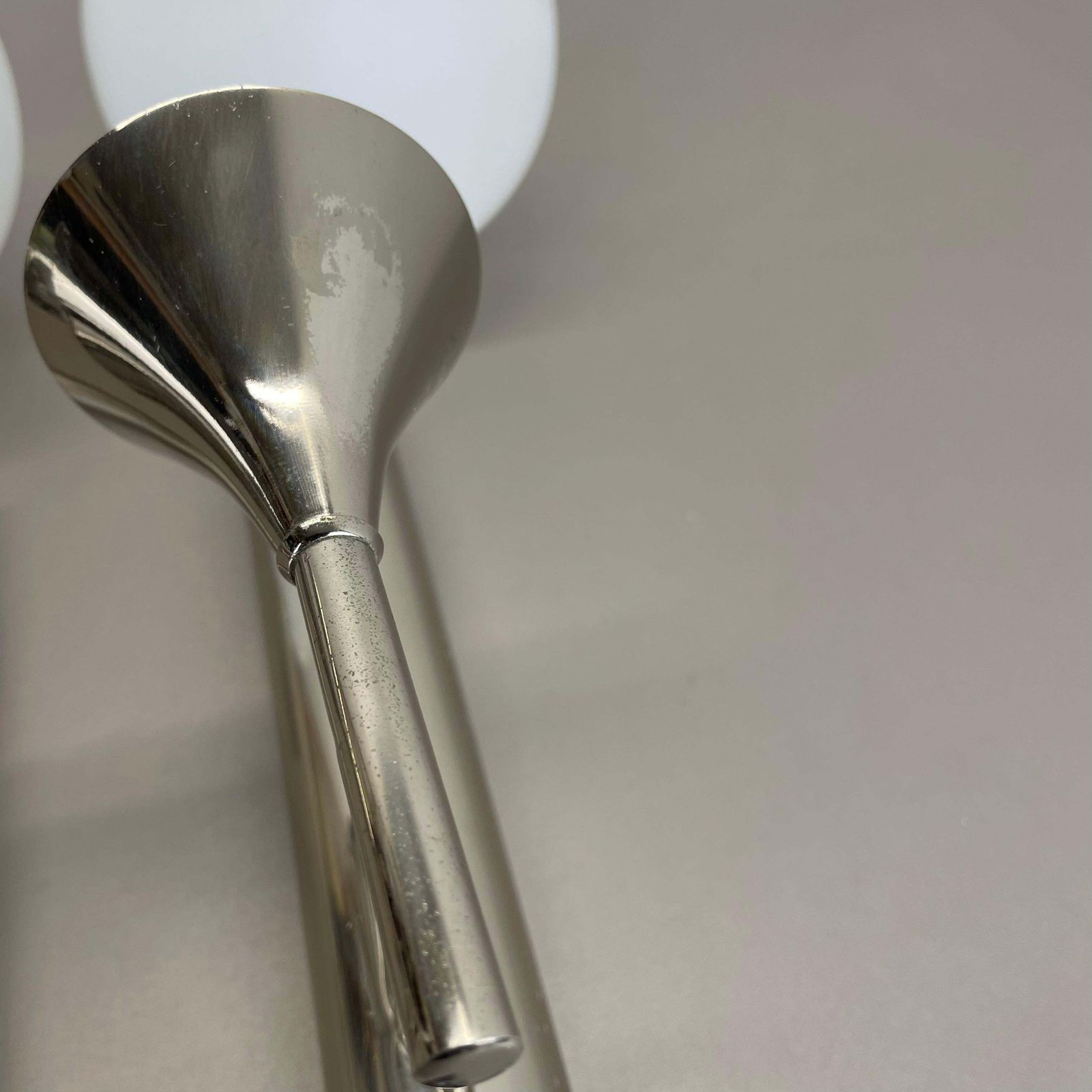 photo buy Set Of 2 Chrome Tube "Ball" Wall Lights By Gaetano Sciolari Attrib. Italy 1970s