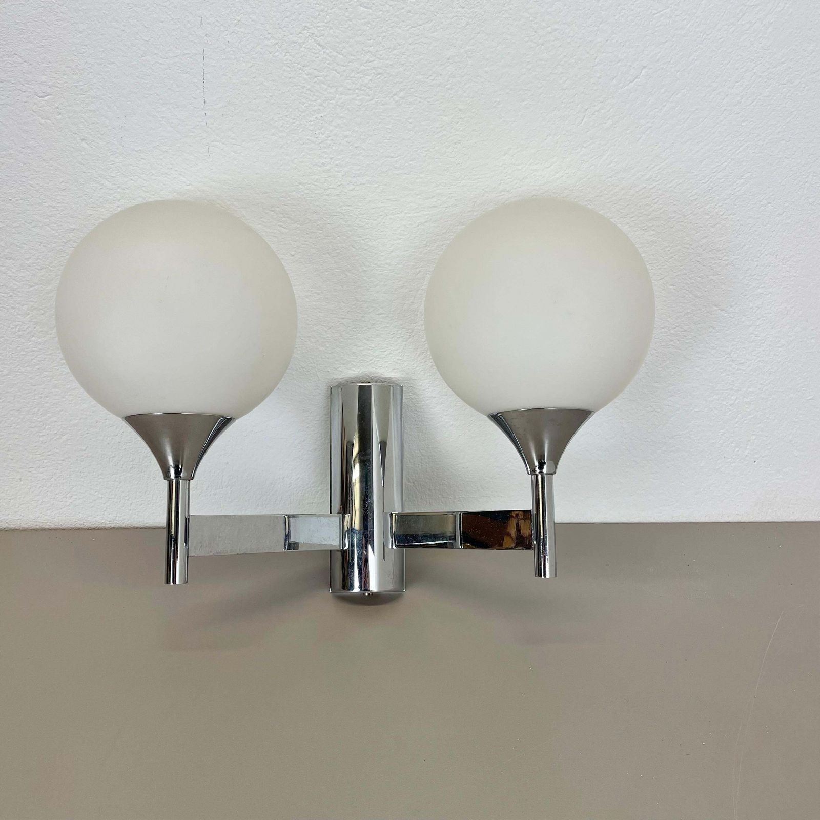 Rare Chrome Tube "Torch" Wall Light By Gaetano Sciolari Attrib., Italy 1970s photo furniture