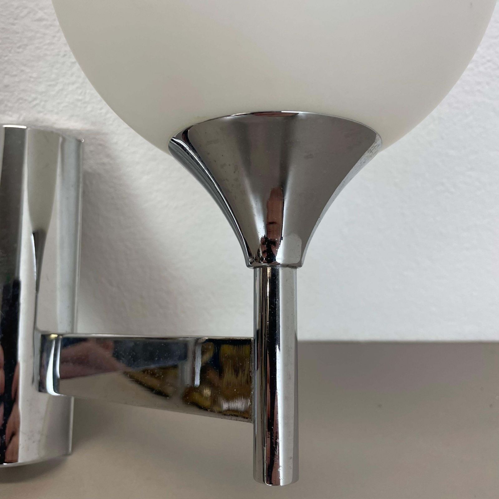 Rare Chrome Tube "Torch" Wall Light By Gaetano Sciolari Attrib., Italy 1970s photo buy