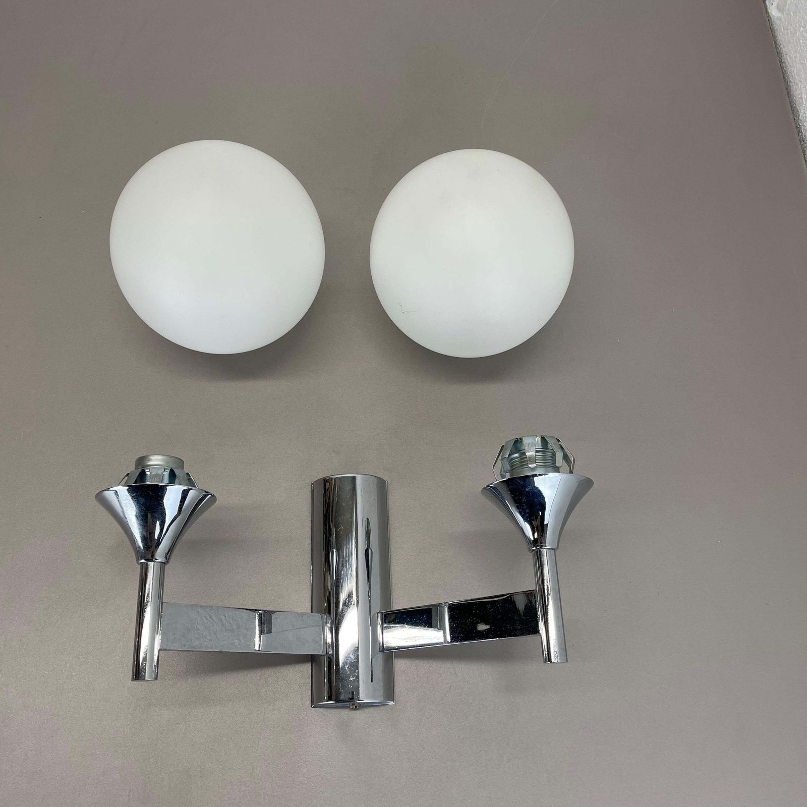 photo buy Rare Chrome Tube "Torch" Wall Light By Gaetano Sciolari Attrib., Italy 1970s