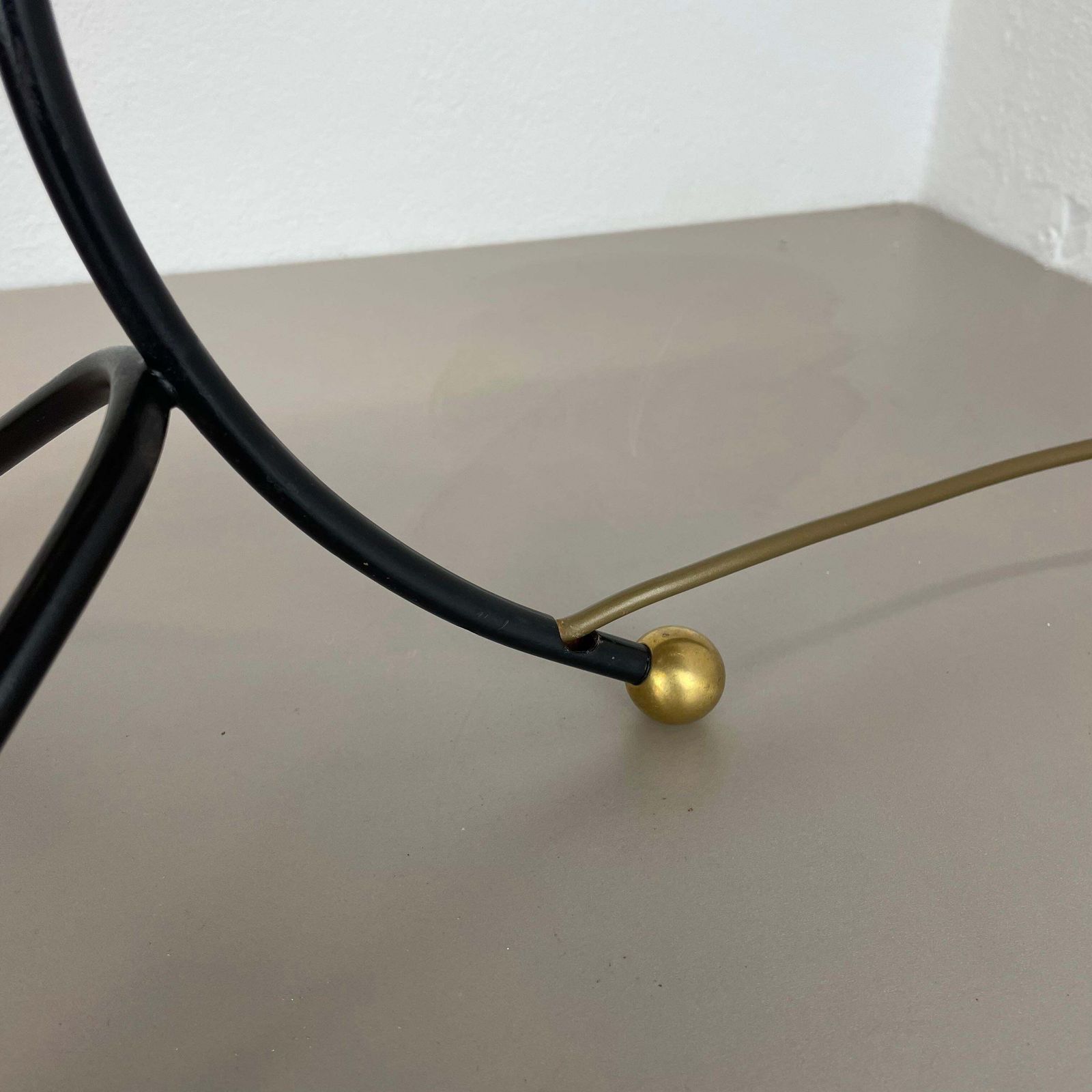 Xxl 57cm Beautiful Kalmar Style Metal + Rattan Tripod Table Light, Austria 1960s photo buy