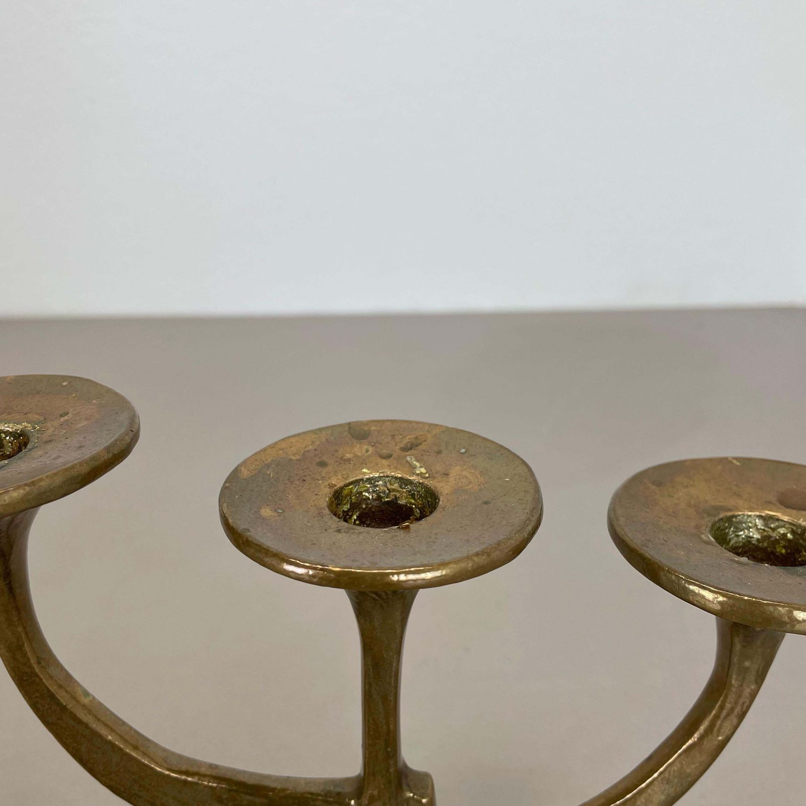 Midcentury Brutalist Bronze Candleholder By Michael Harjes, Germany, 1960s photo vinterior