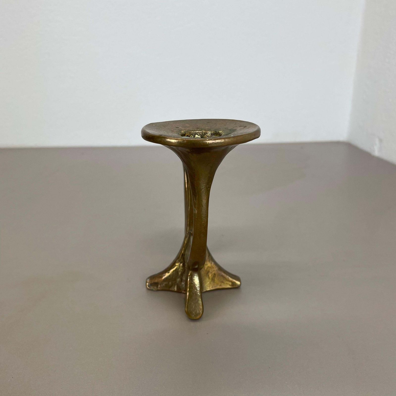 photo for sale Midcentury Brutalist Bronze Candleholder By Michael Harjes, Germany, 1960s