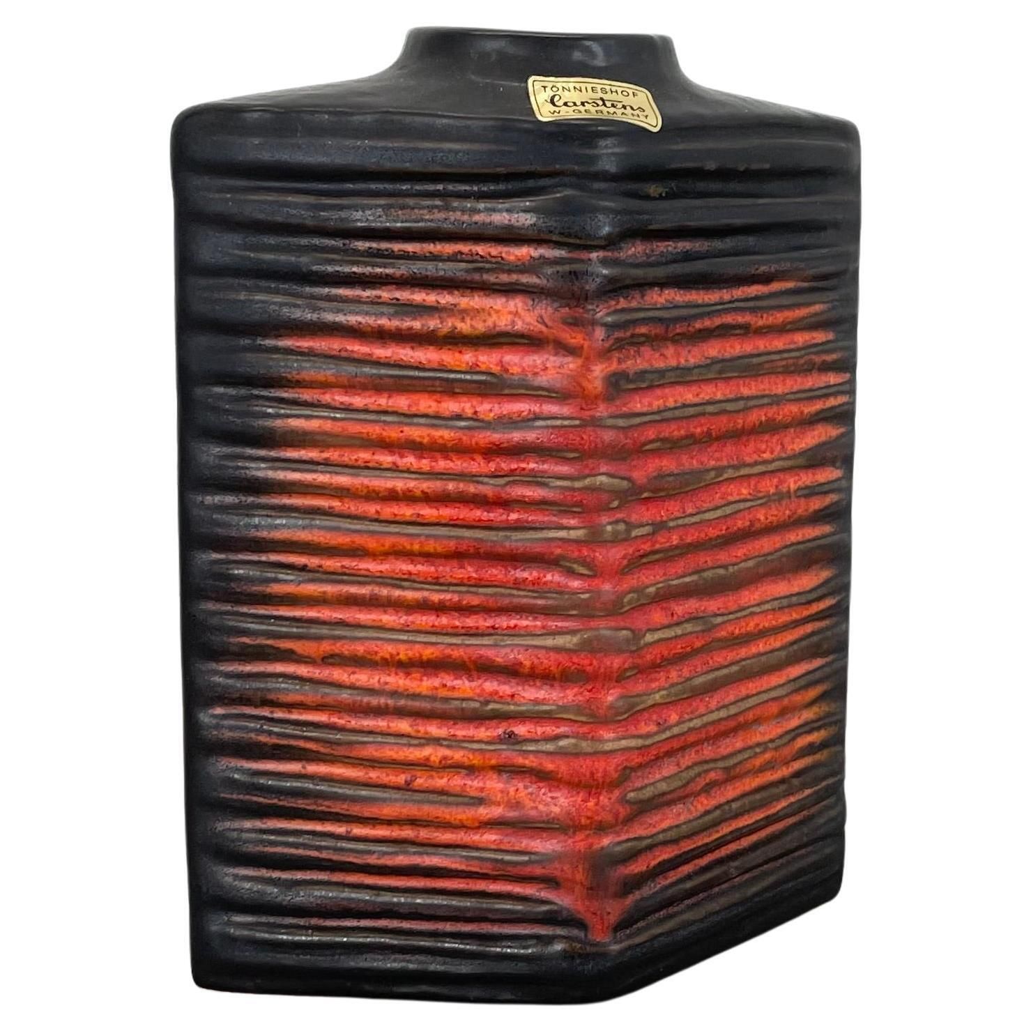 Large 20cm Ceramic Brutalist Vase Fat Lava Carstens Tönnieshof, Germany, 1970s