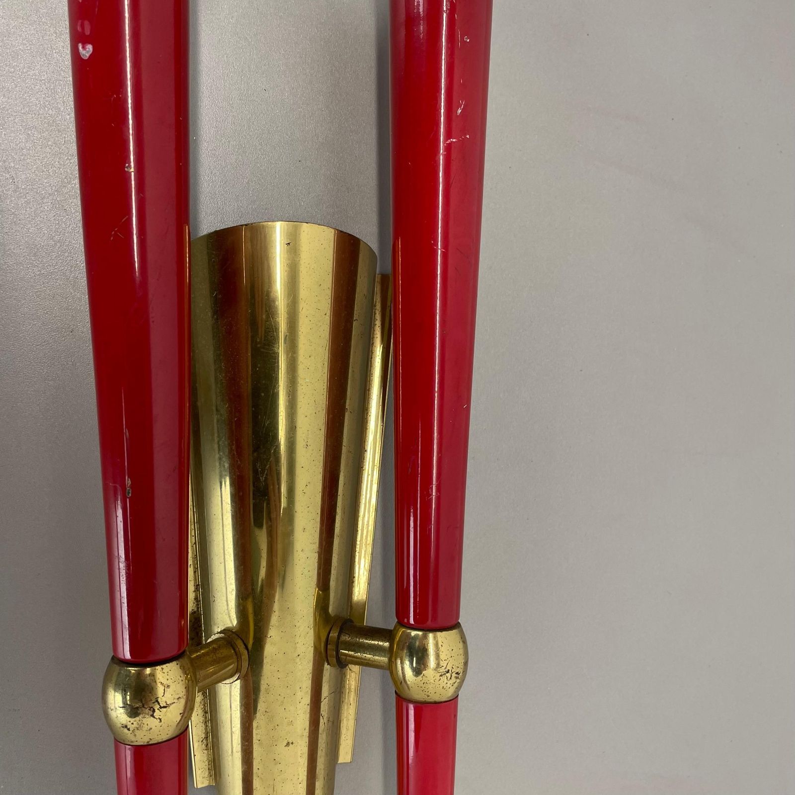 photo for sale Rare Minimalist 32cm Brass Stilnovo Style Theatre Wall Light Sconce, Italy 1950s