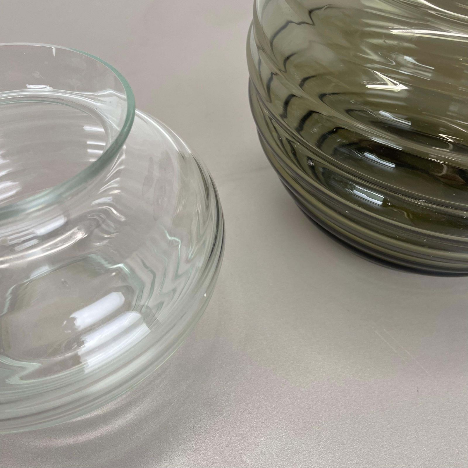 Home Decor Set Of 2 Glass Vase By Richard Lauke For Vlg Weisswasser, Germany, 1960s photo