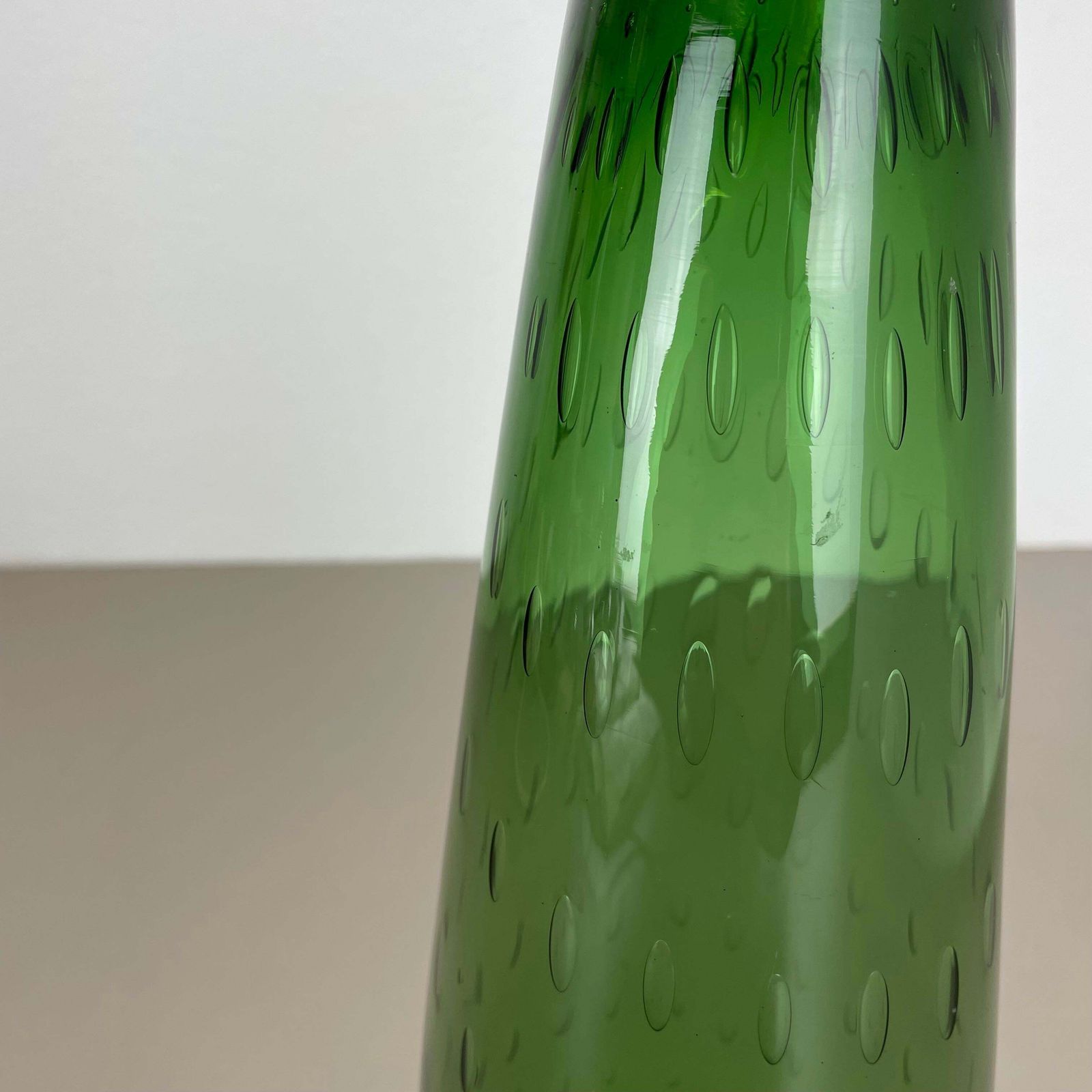 Large 33cm Murano Glass Bullicante Bubble "Green" Vase Element, Italy, 1970s photo 477.0