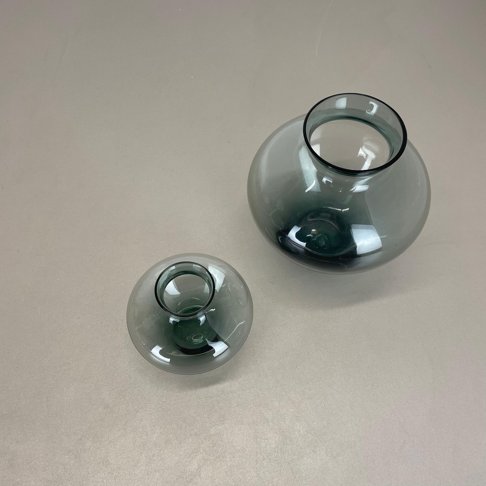 Set Of Two Heart Vases Turmaline By Wilhelm Wagenfeld For Wmf Germany, 1960s photo for sale