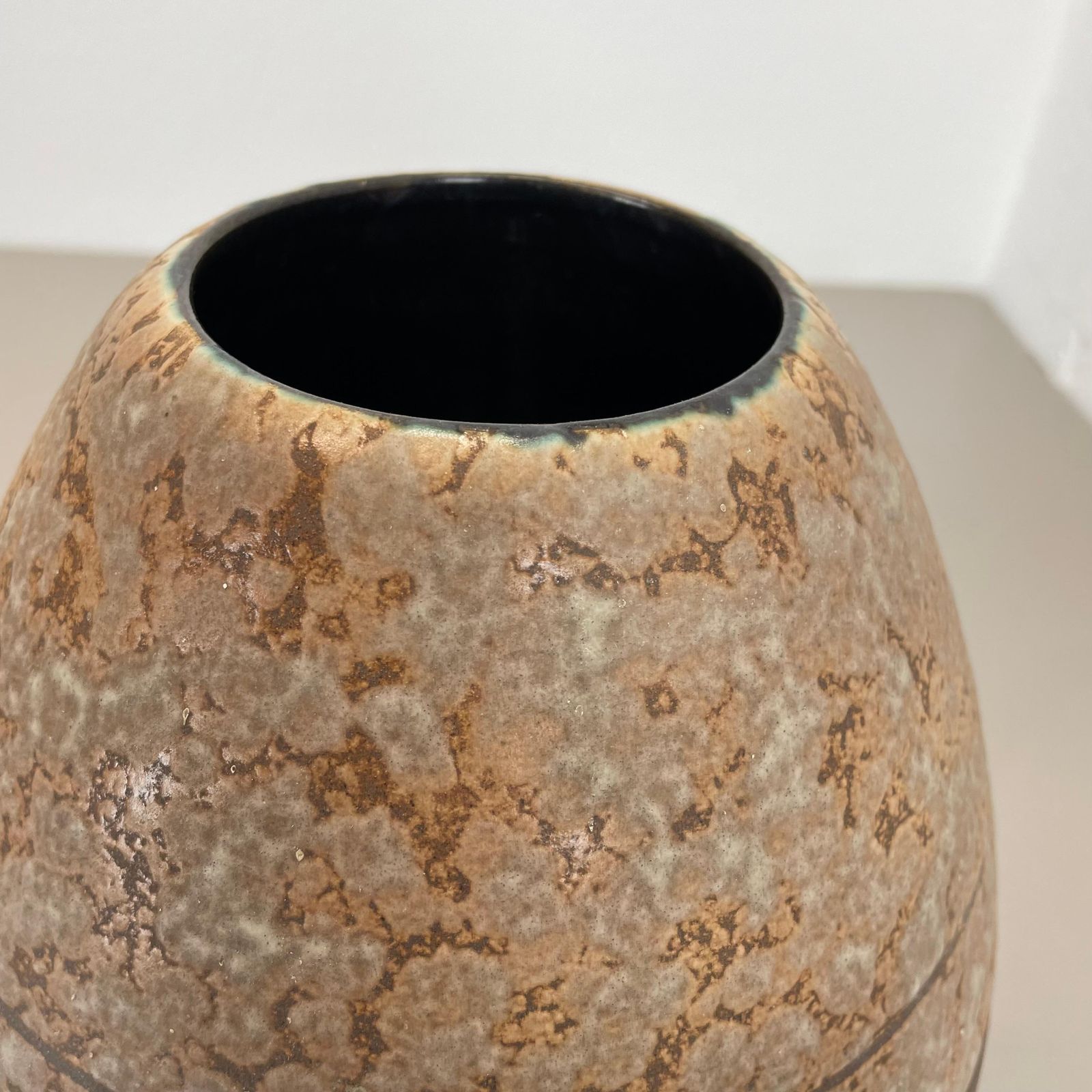 photo for sale Large 23cm Colorful Pottery Fat Lava Vase By Scheurich, Germany, 1950s