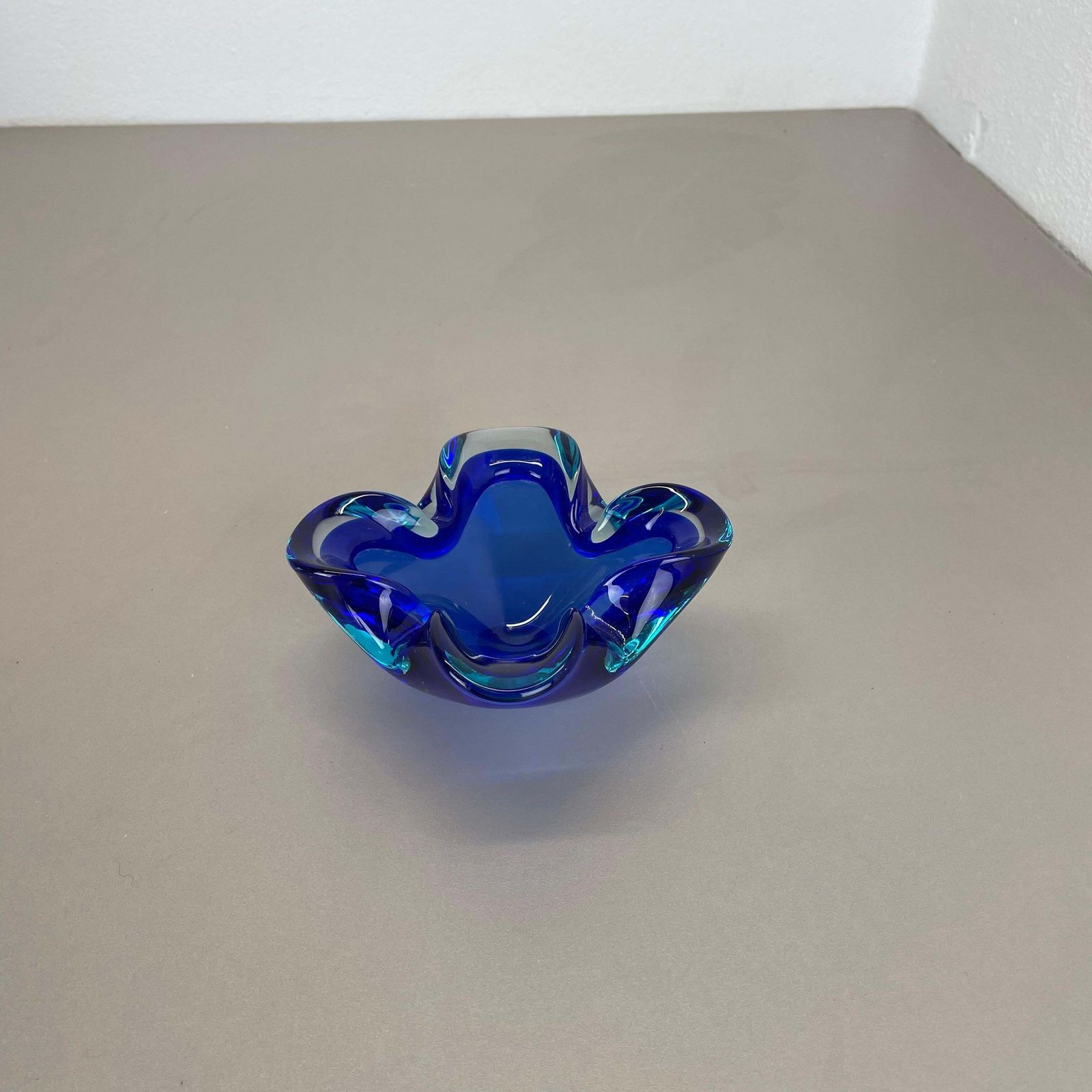 Unique Large Blue Murano Glass Multicolor Bowl Element Shell Italy, 1970 photo Home Decor