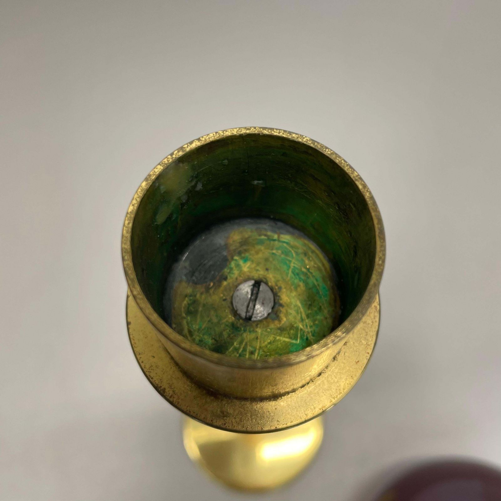 photo vintage Large 43cm Brass Glass Candleholder Made By Hans Agne Jakobsson Ab, Sweden 1960s