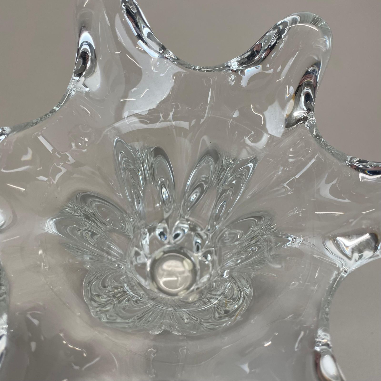 photo buy Small Lucid 21cm Floral Bubble Crystal Glass Vase By Art Vannes, France, 1970s