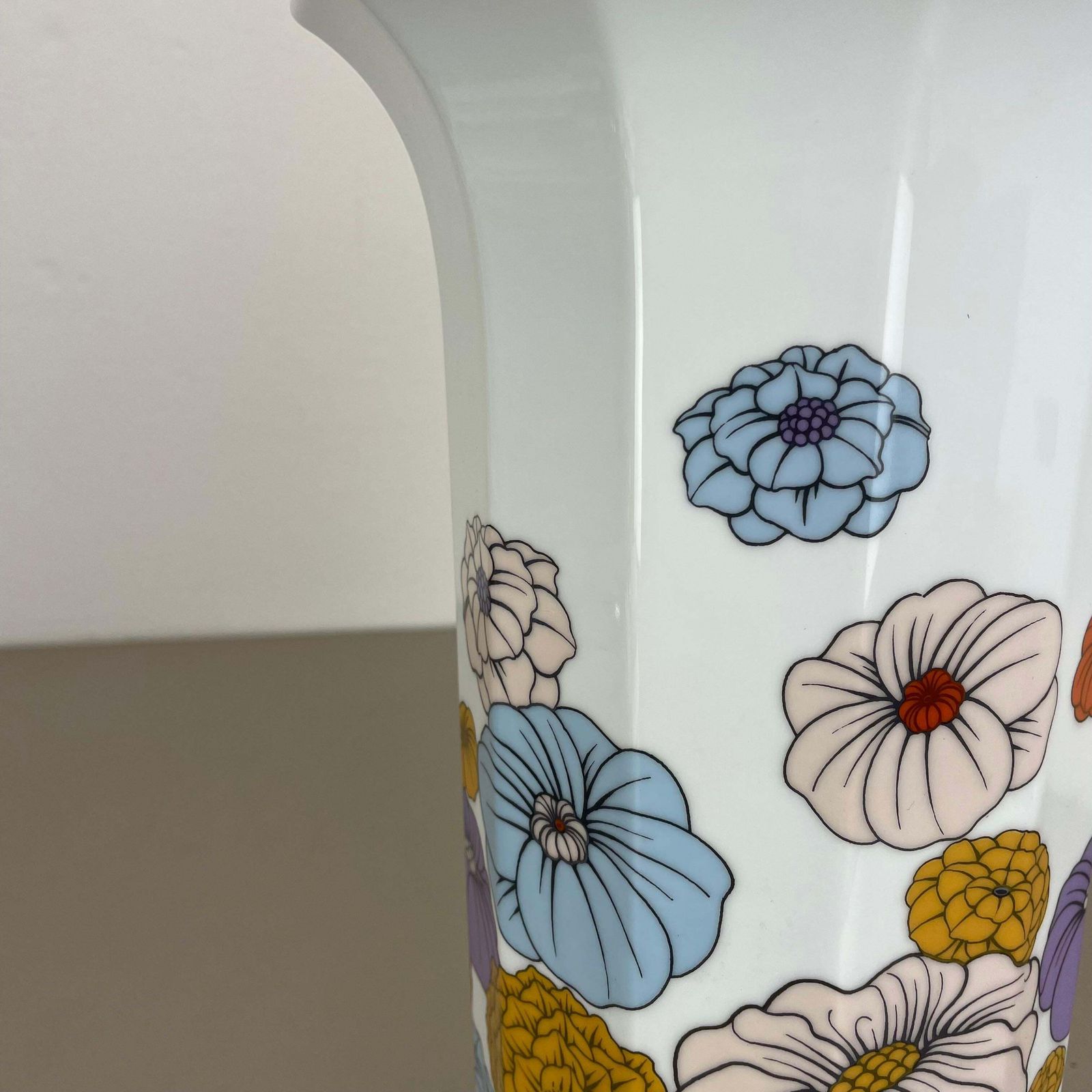 Xl 35cm Colorful "Flower" Vase By Tapio Wirkkala For Rosenthal, Germany, 1970s photo vintage