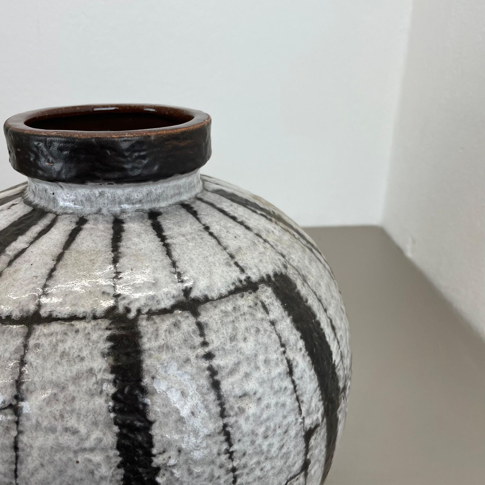 photo furniture Large 30cm Ceramic Brutalist Vase Fat Lava Carstens Tönnieshof, Germany, 1970s