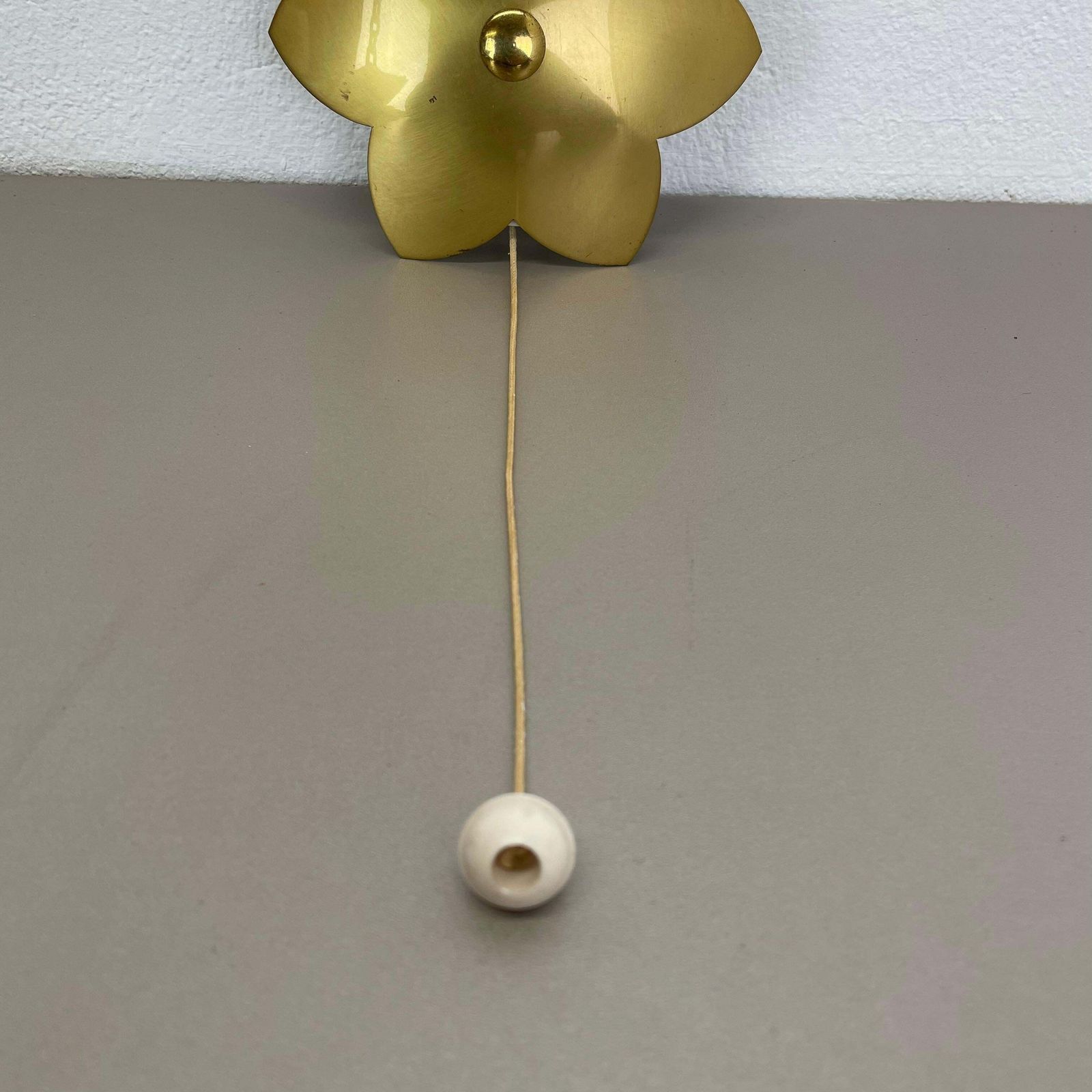 photo for sale Rare Minimalist 33cm Brass Stilnovo Style Theatre Wall Light Sconce, Italy 1950s