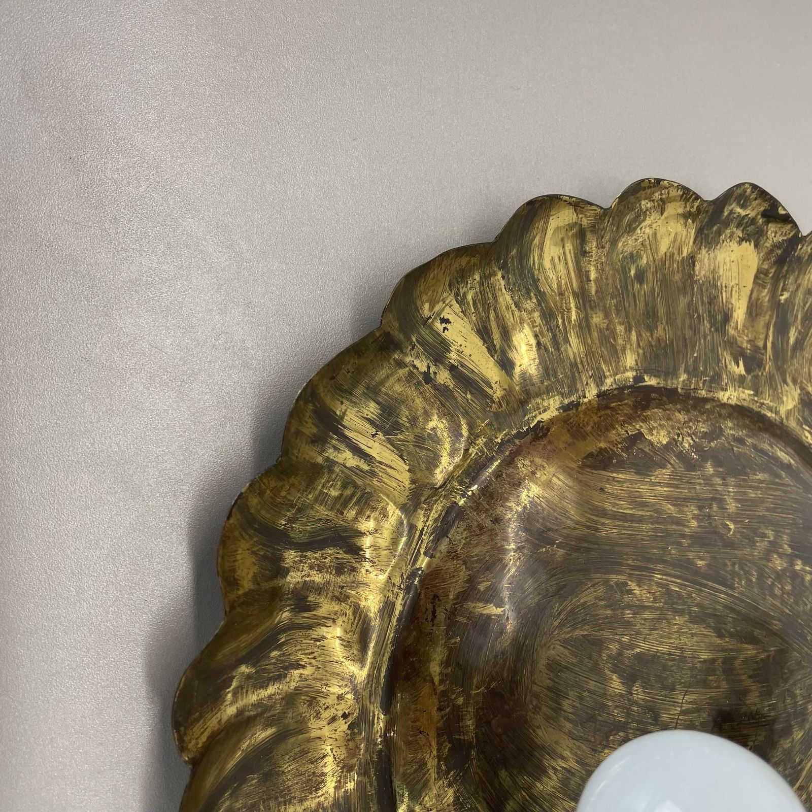 Set Of 2 Brass 31cm Gio Ponti Style Theatre Wall Light Sconces, Italy, 1950s photo 2212.0