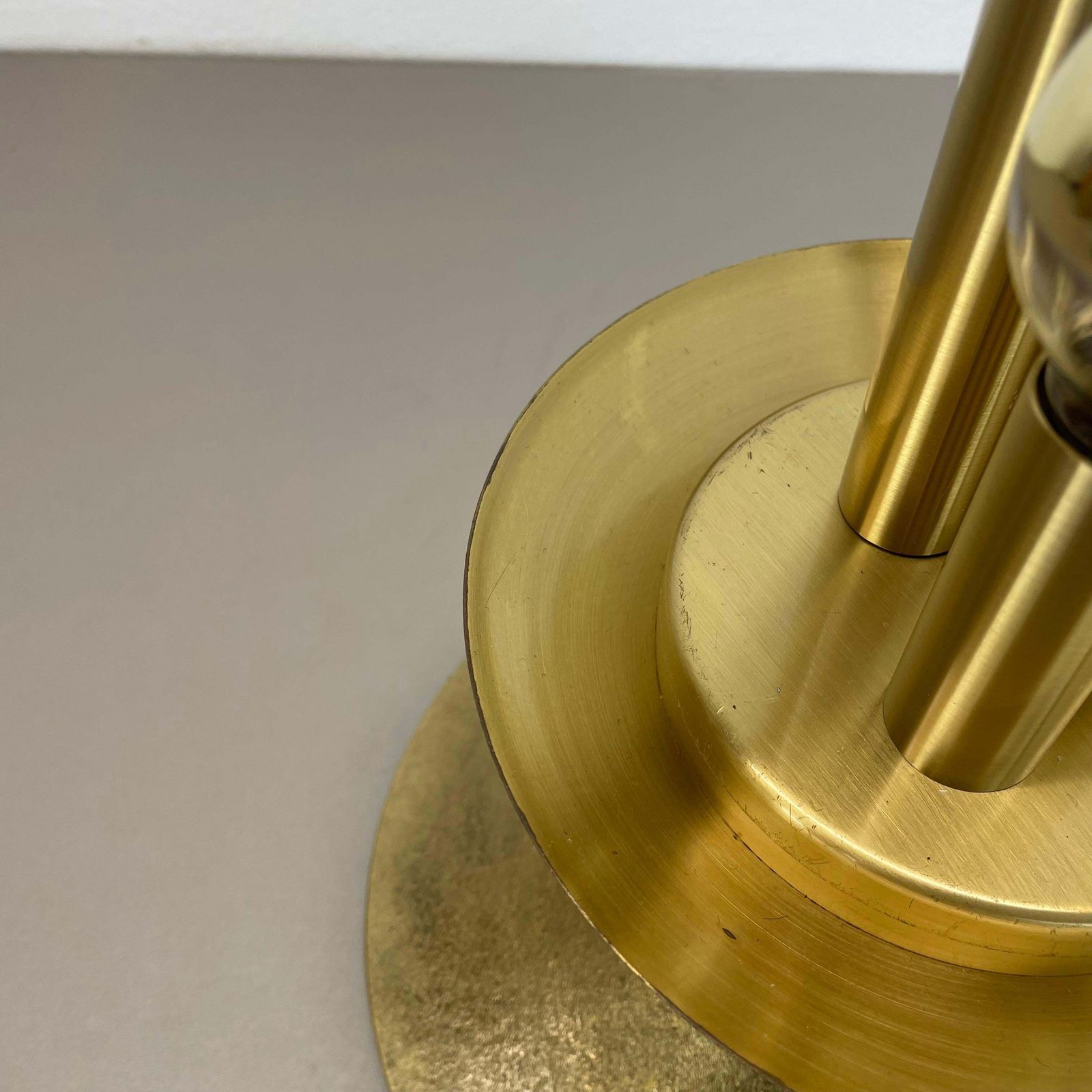 Lighting Huge 44cm Hollywood Regency Stilnovo Style Brass Ball Table Light, Italy 1970s photo