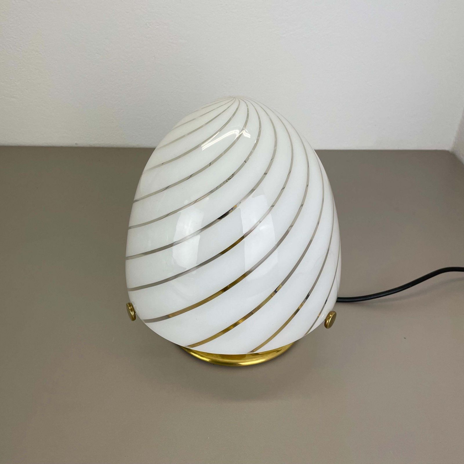 27cm "Swirl" Murano Glass Table Desktop Light Made By Vetri Murano, Italy, 1970s photo Lighting