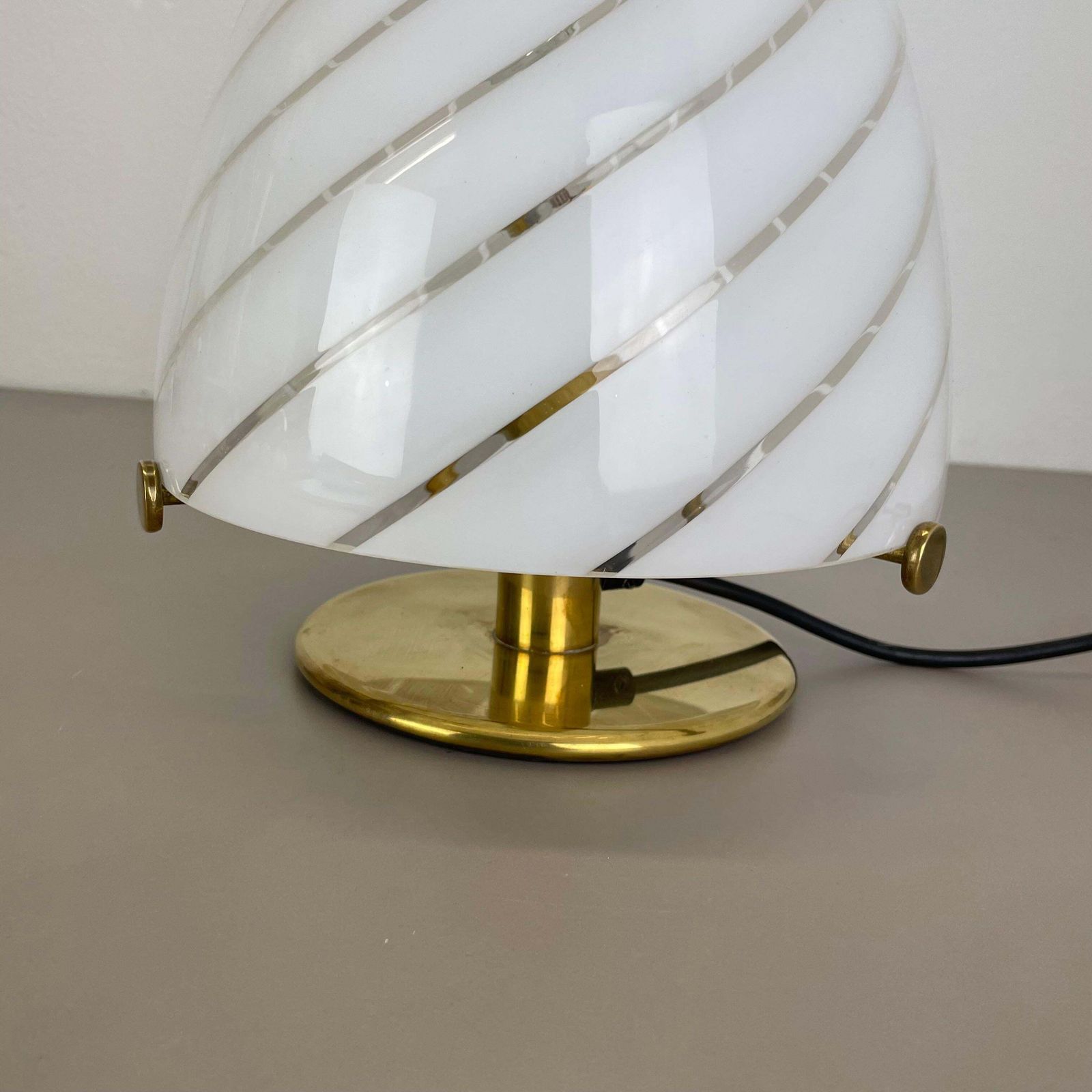 photo for sale 27cm "Swirl" Murano Glass Table Desktop Light Made By Vetri Murano, Italy, 1970s