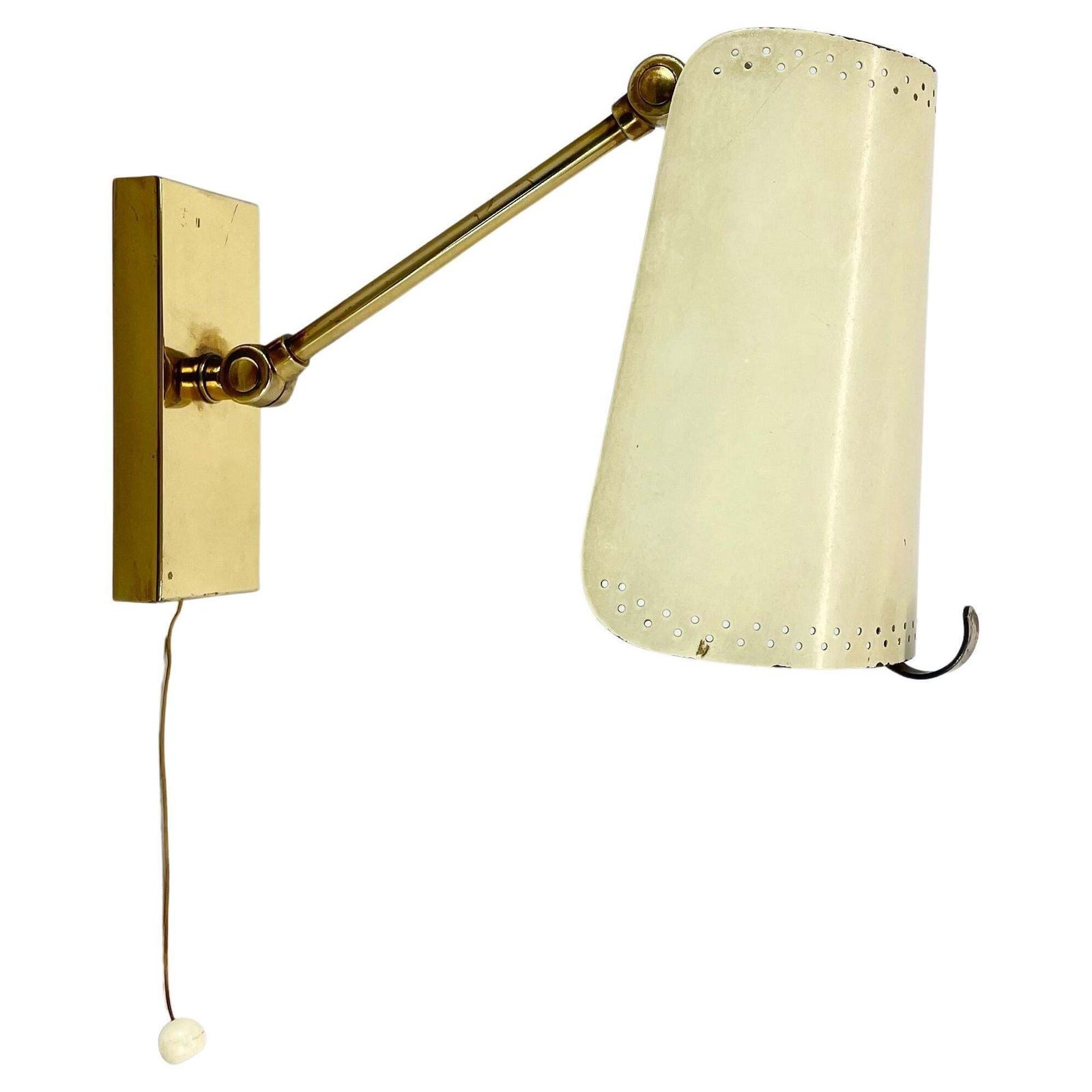 Rare Adjustable Brass Stilnovo Style Theatre Wall Ceiling Light, Italy 1950s