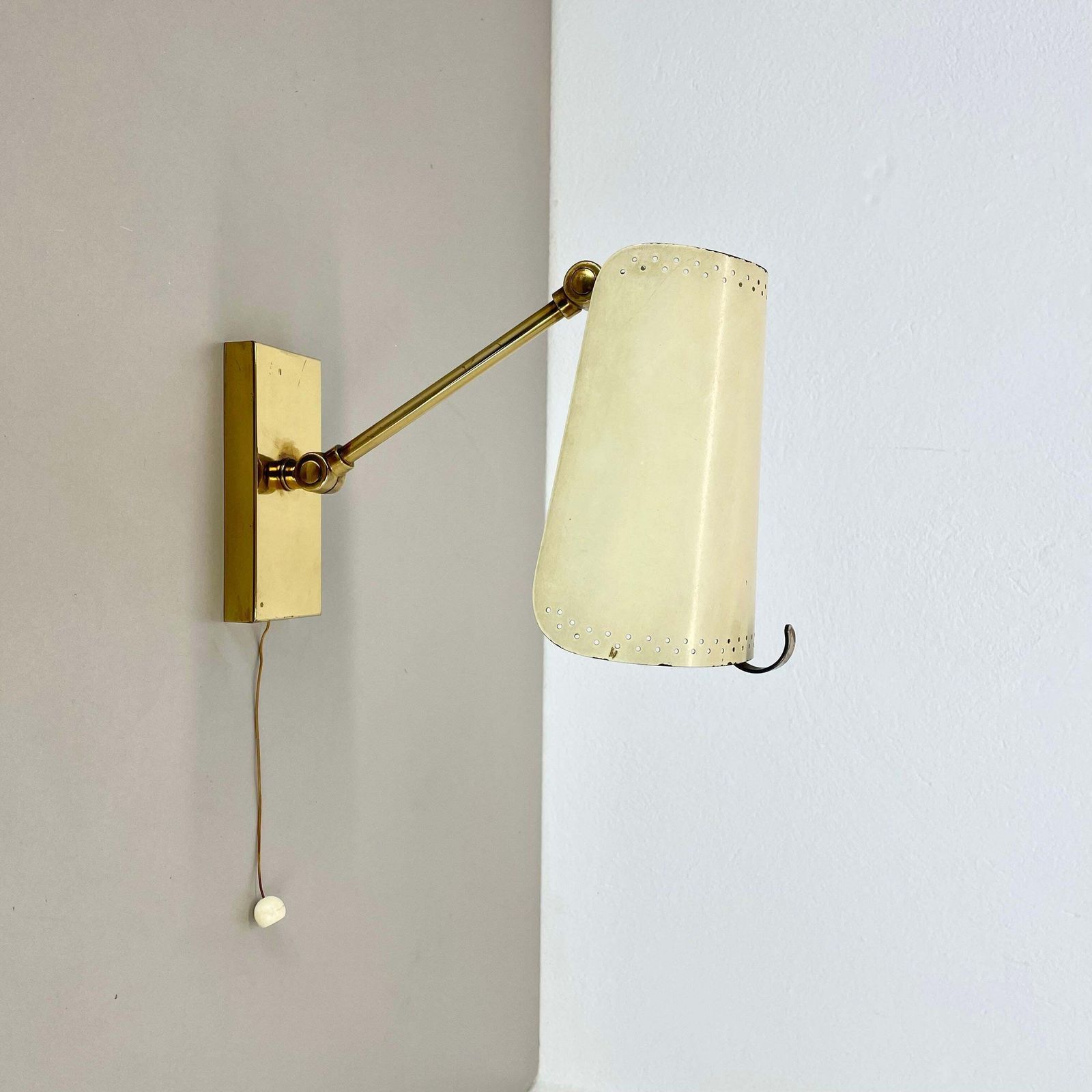 Rare Adjustable Brass Stilnovo Style Theatre Wall Ceiling Light, Italy 1950s photo furniture
