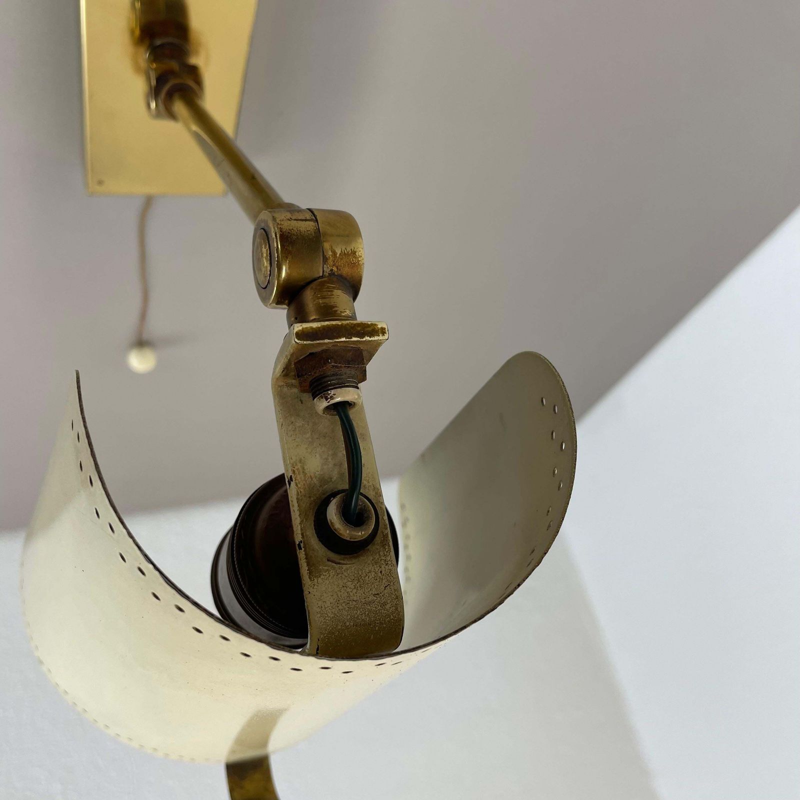 Lighting Rare Adjustable Brass Stilnovo Style Theatre Wall Ceiling Light, Italy 1950s photo