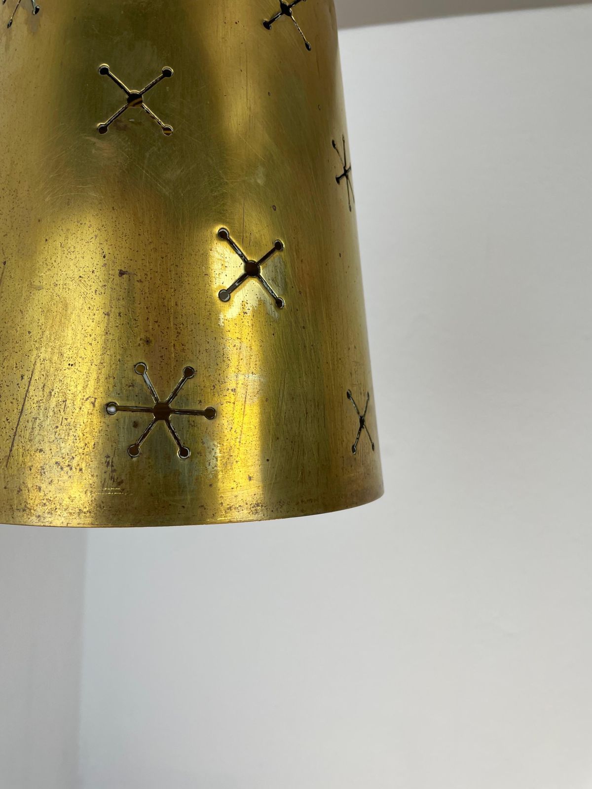 Unique  Midcentury Stilnovo Style Brass And Metal Tube Hanging Light, Italy 1950 photo buy
