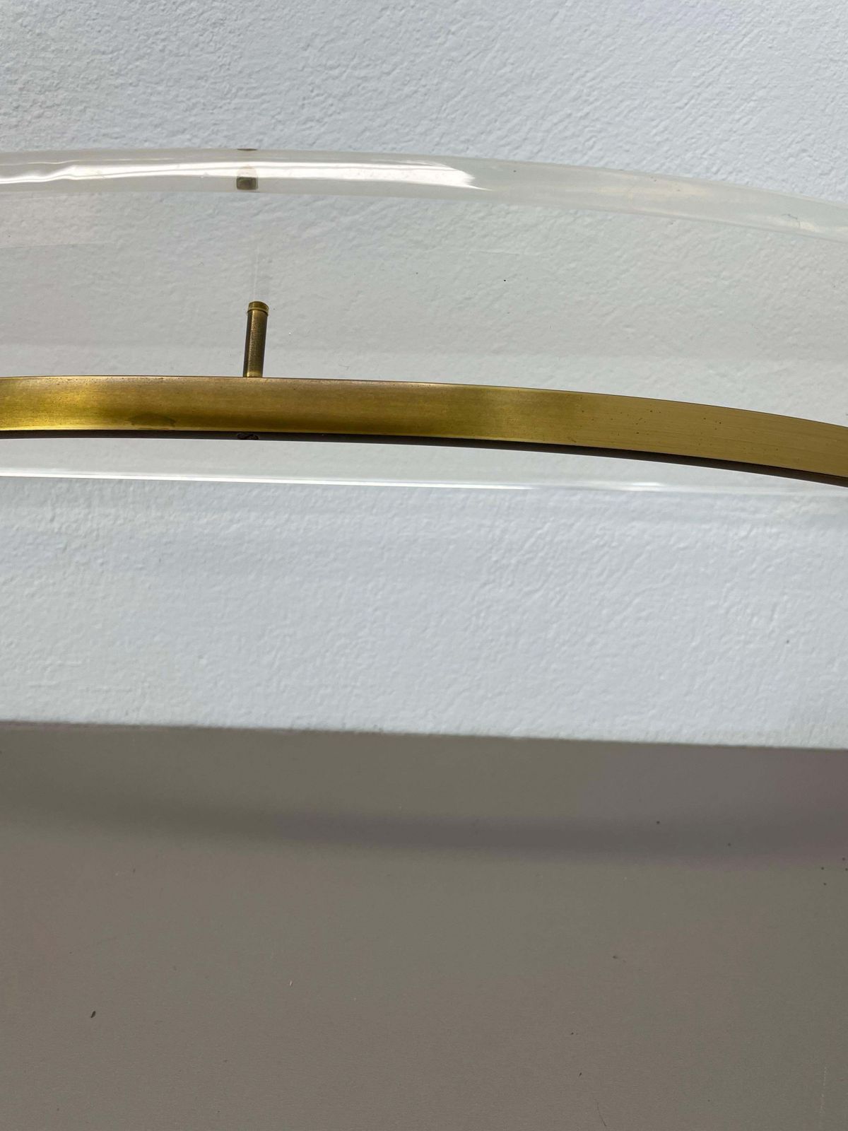 photo buy 60cm Hollywood Regency Solid Brass And Acryl Glass Wall Board Unit, Italy 1970s
