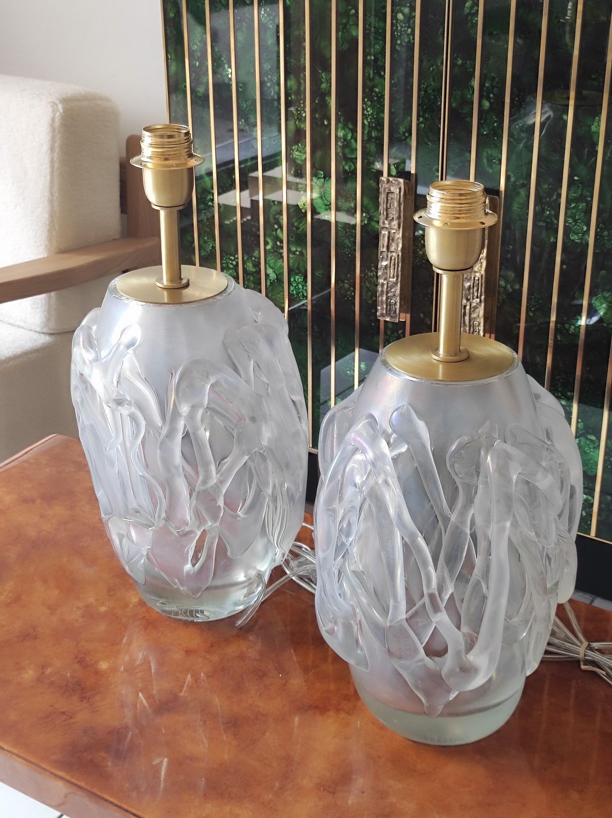 Pair Of Murano Glass Table Lamps photo for sale