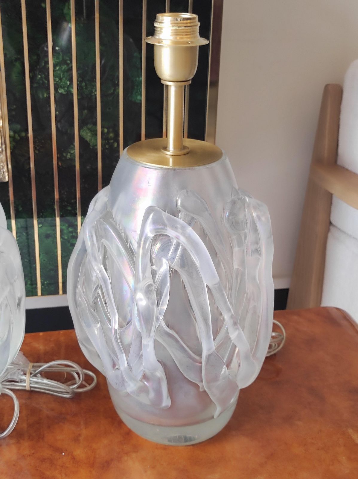photo for sale Pair Of Murano Glass Table Lamps
