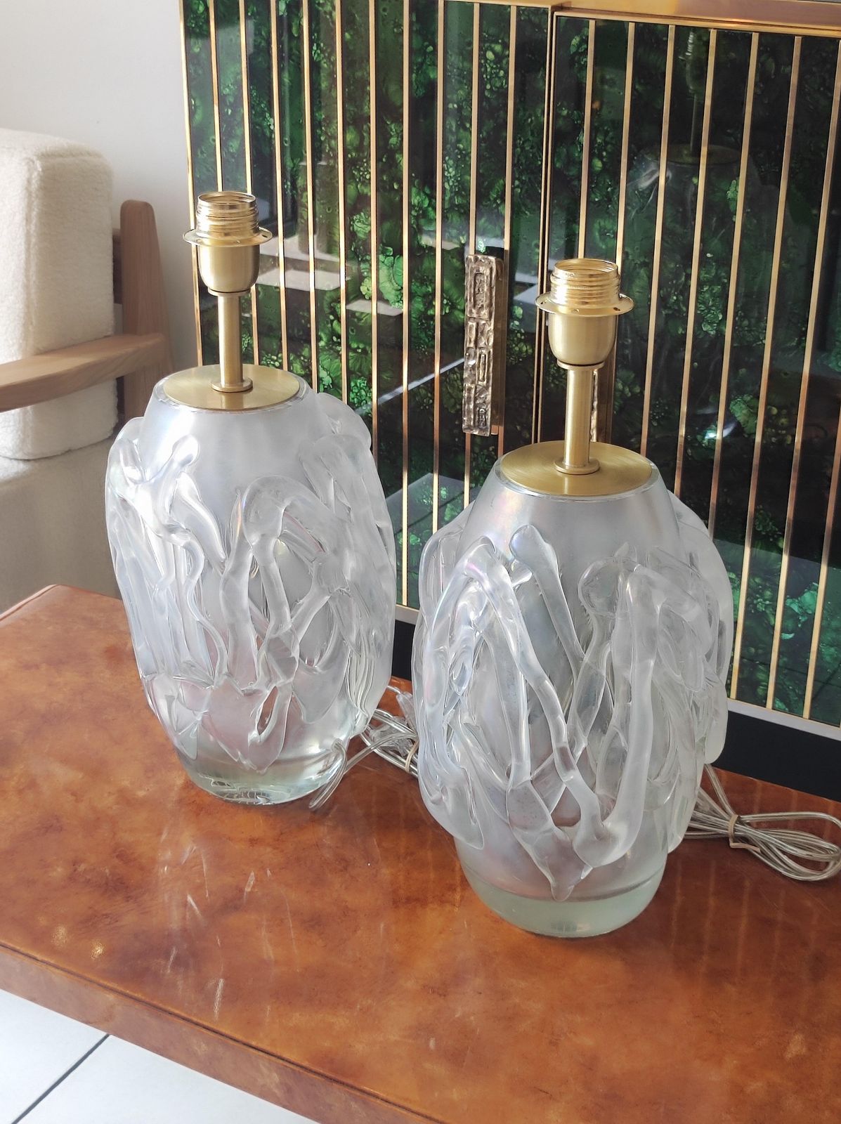 4142.0 Pair Of Murano Glass Table Lamps photo