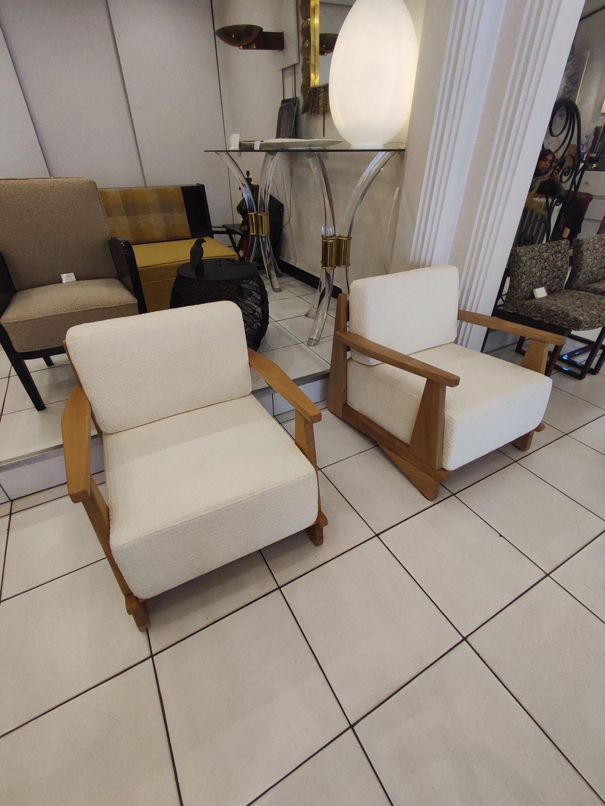 photo furniture Pair Of Massive Oak Wood Armchairs, Attb Maison Regain