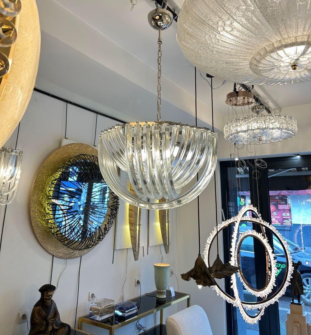 Murano Curved Crystal Chandelier By Carlo Nason photo Lighting
