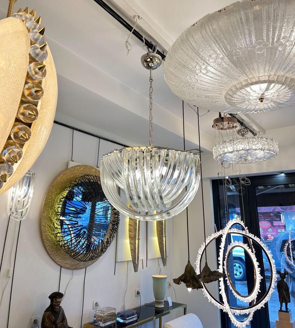 Murano Curved Crystal Chandelier By Carlo Nason photo vintage