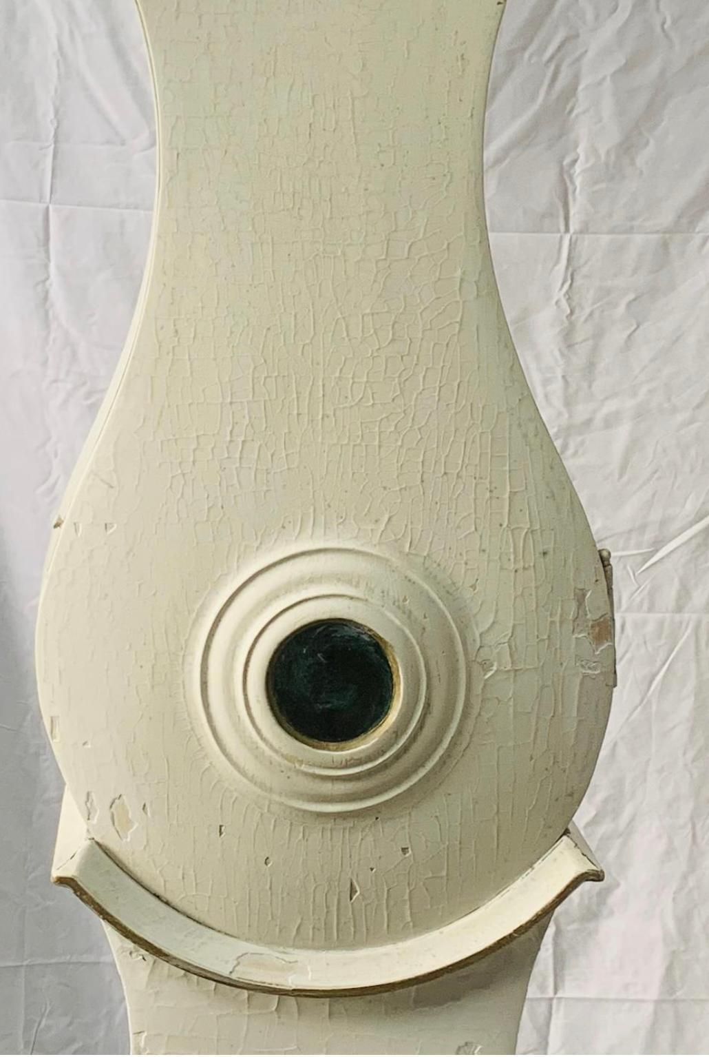 Swedish White Mora Clock 1812 Antique Carved Fryksdal Grandfather A photo for sale