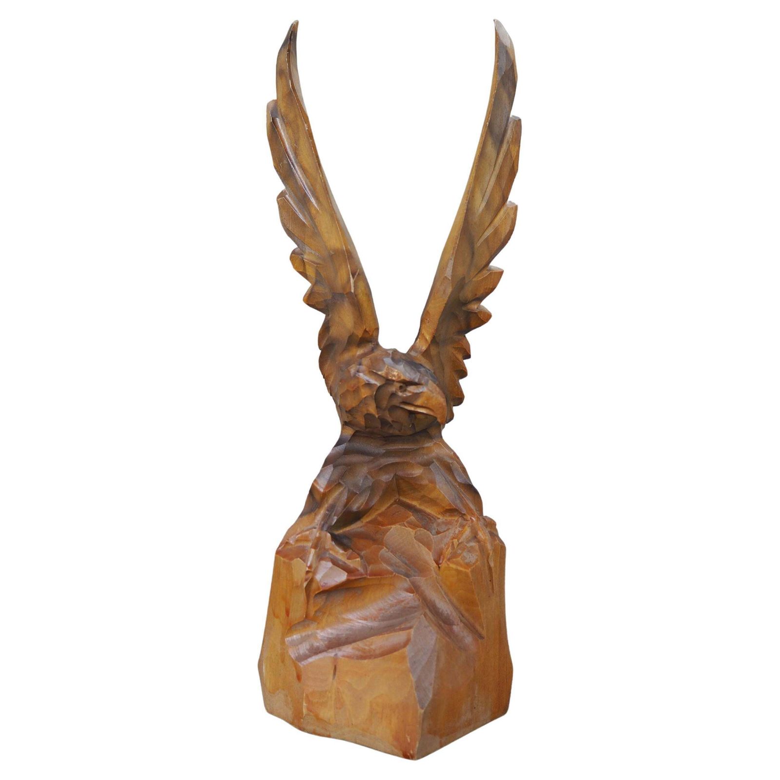 Vintage Eagle Statue, Wood Figure, 1970s