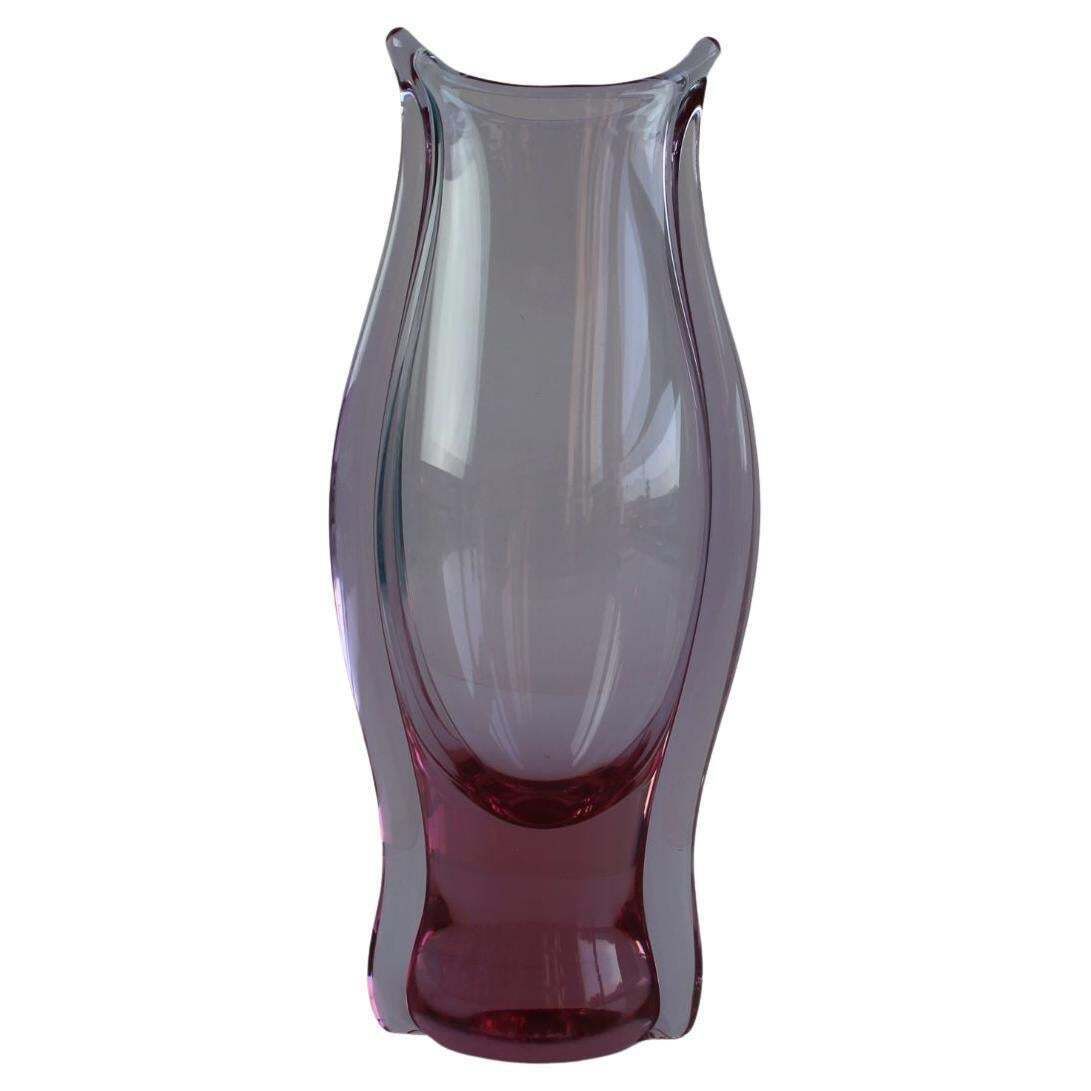 Mid Century Czech Purple Art Glass Vase By Zbs, 1960s