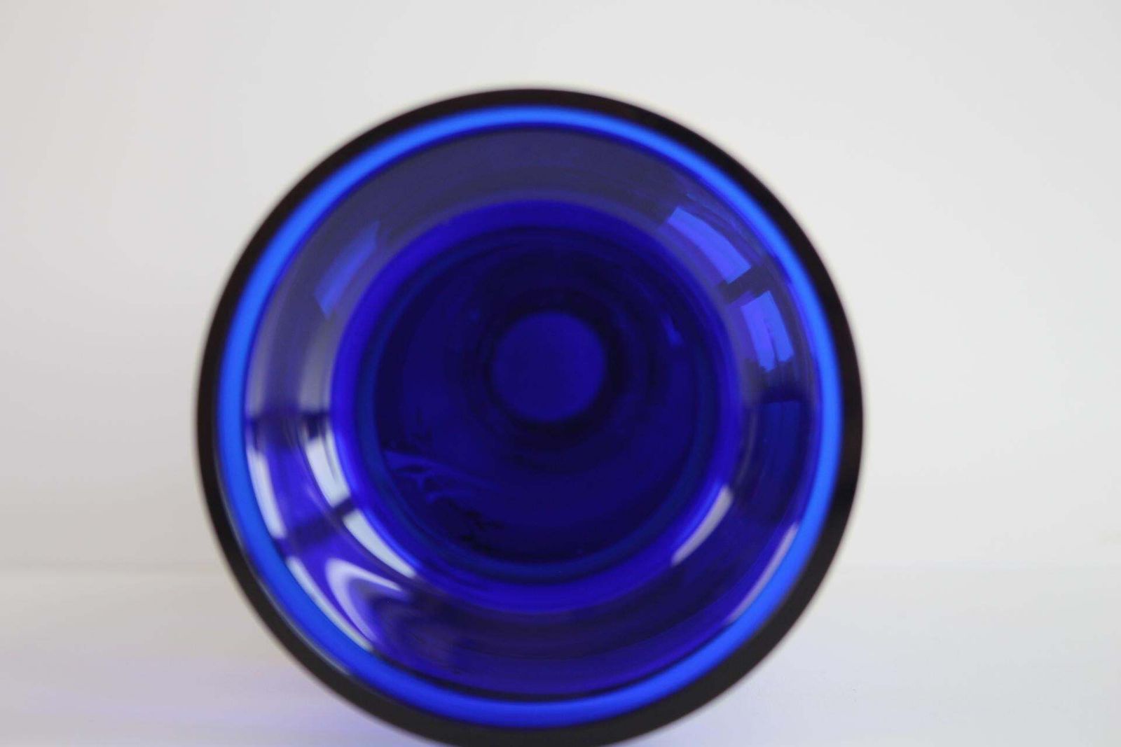 Bohemian Crystal Cobalt Blue Vase With Hand Painted Floral And Gold Details photo buy