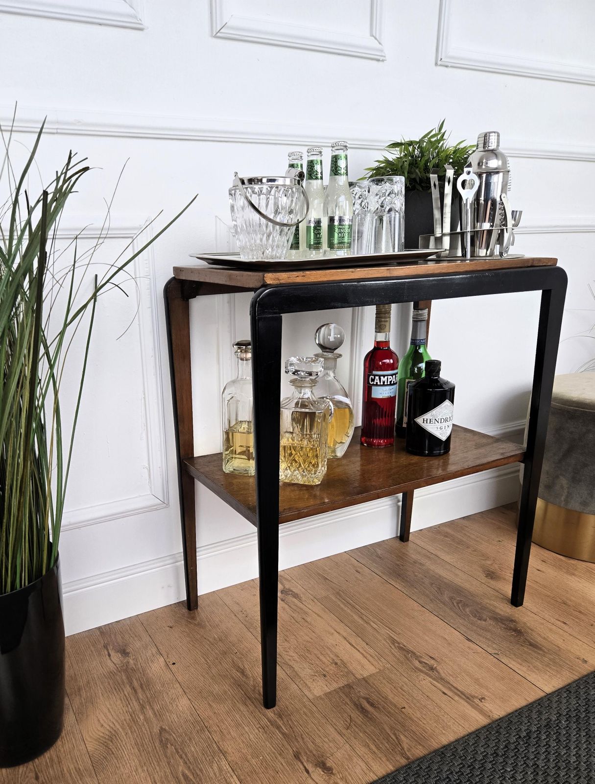 Italian 1940s Art Deco Midcentury Wooden Bar Side Cocktail Table photo for sale
